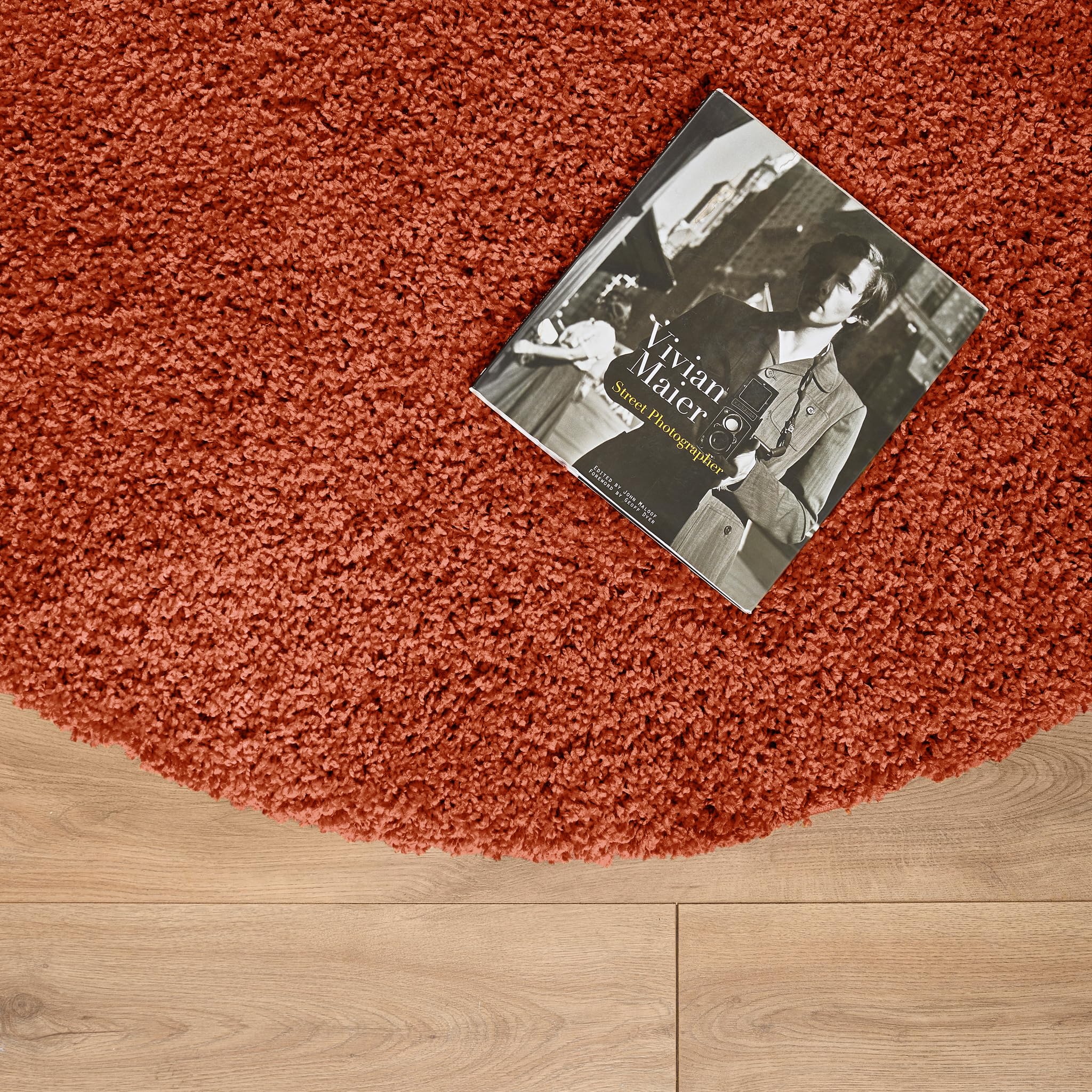 Bravich Round Green Rug 150cm (5') 5cm Pile Green Shaggy Large Circle Thick Fluffy Living Room Hessian Backed Washable — view 110