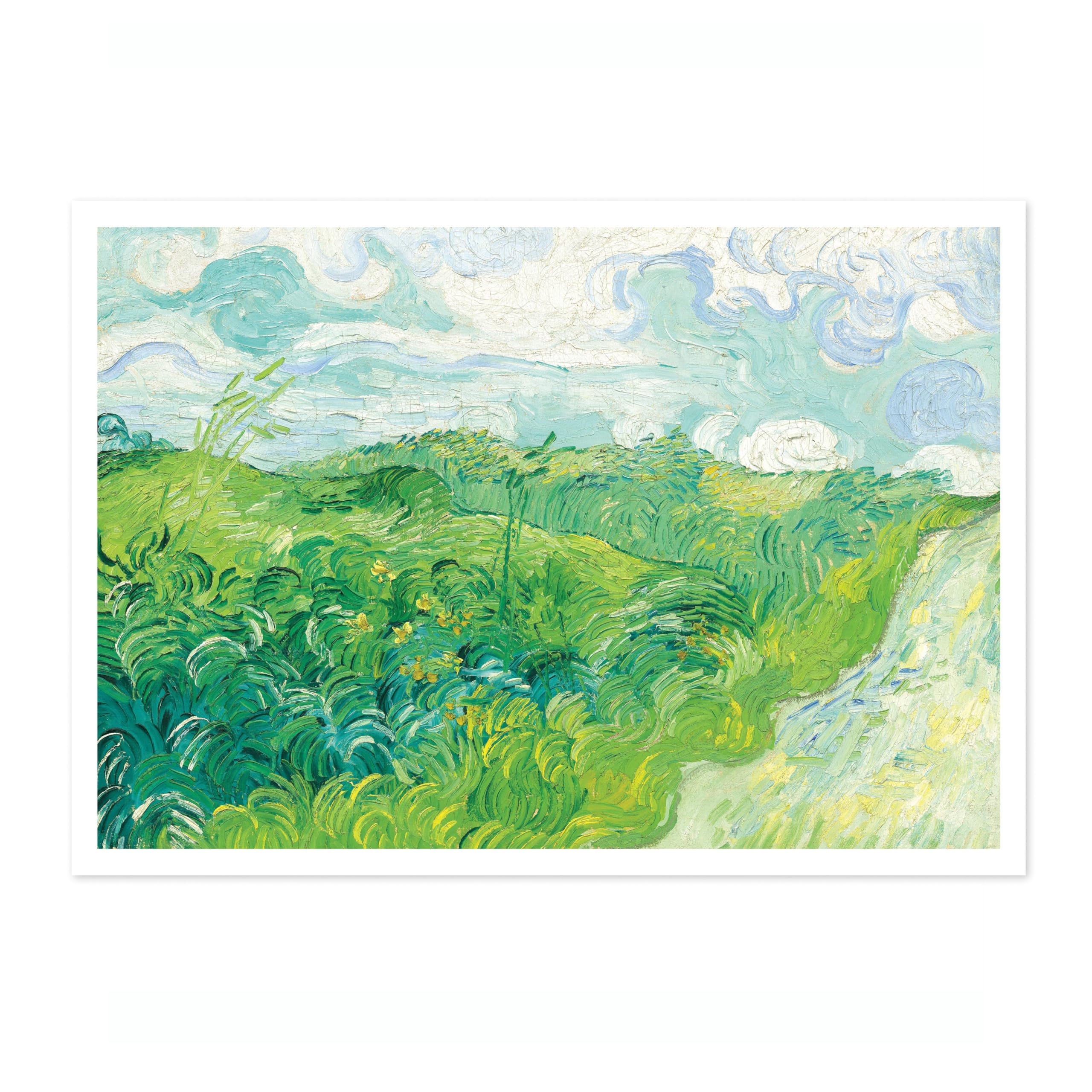 Animato Green Wheat Fields, Auvers Vincent Van Gogh Print, Classic Famous Oil Painting Print, Modern Art Exhibition, Home Decor Wall Art, Archival Matte, A1 (Print Only) - 84.1x59.4cm