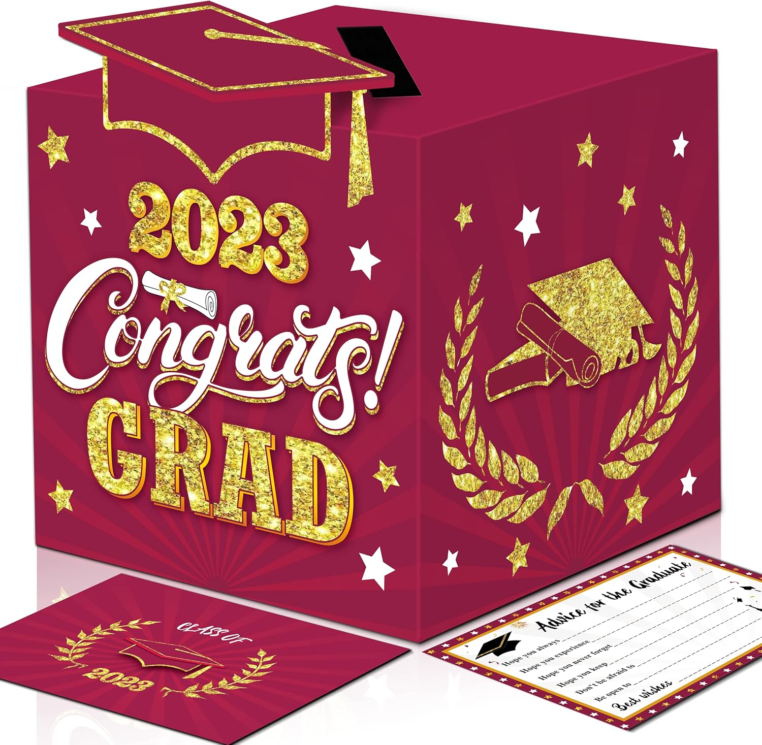 algpty Graduation Wish Cards with Maroon Graduation Card