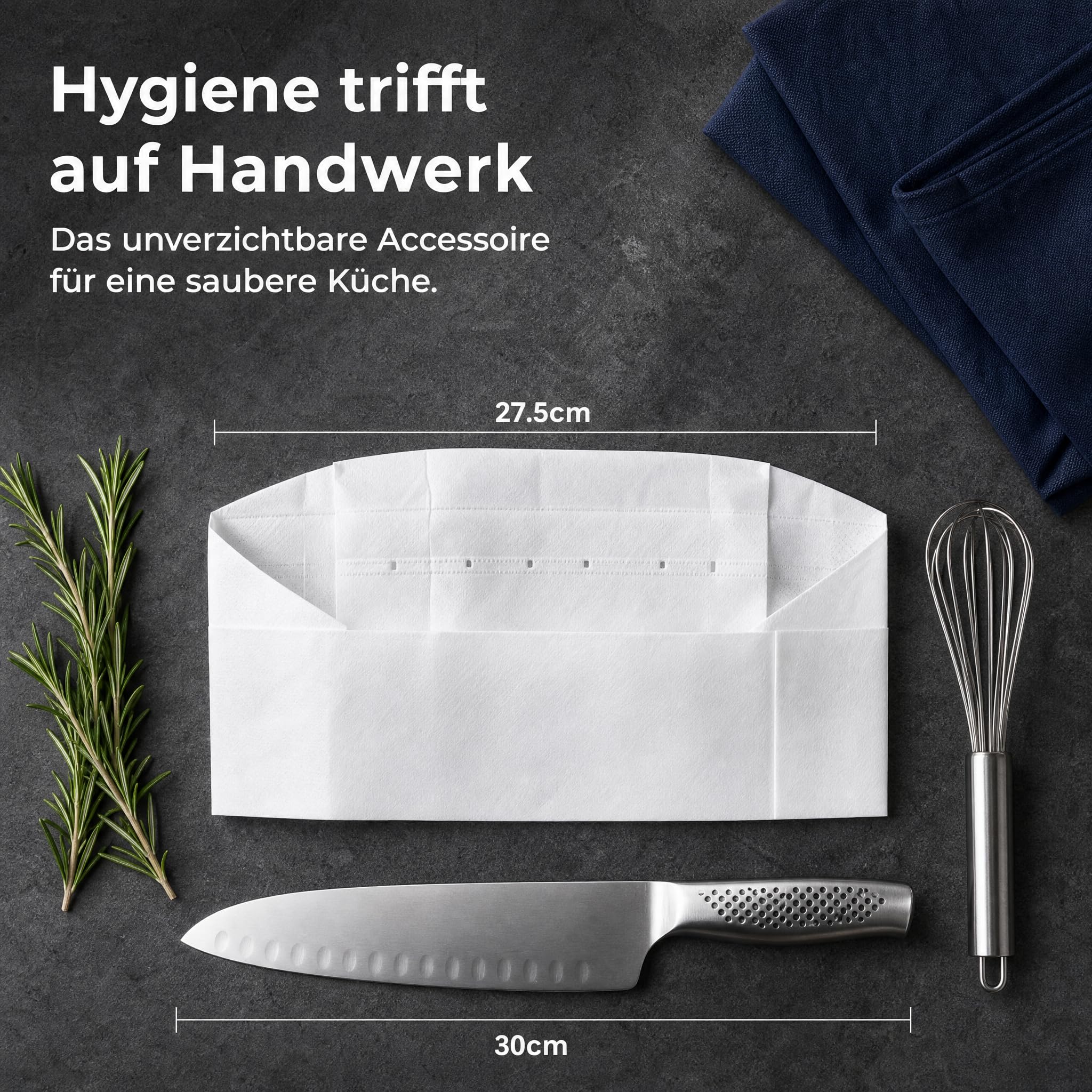 Beavorty 60 Stück Einweg Kochmütze Papier Hygienische Küchenhaube für Restaurant Bäckerei Sushi Bar Küchenpersonal Sauberer Schutz vor Haarverlust Praktische Küchenmütze für Foodservice