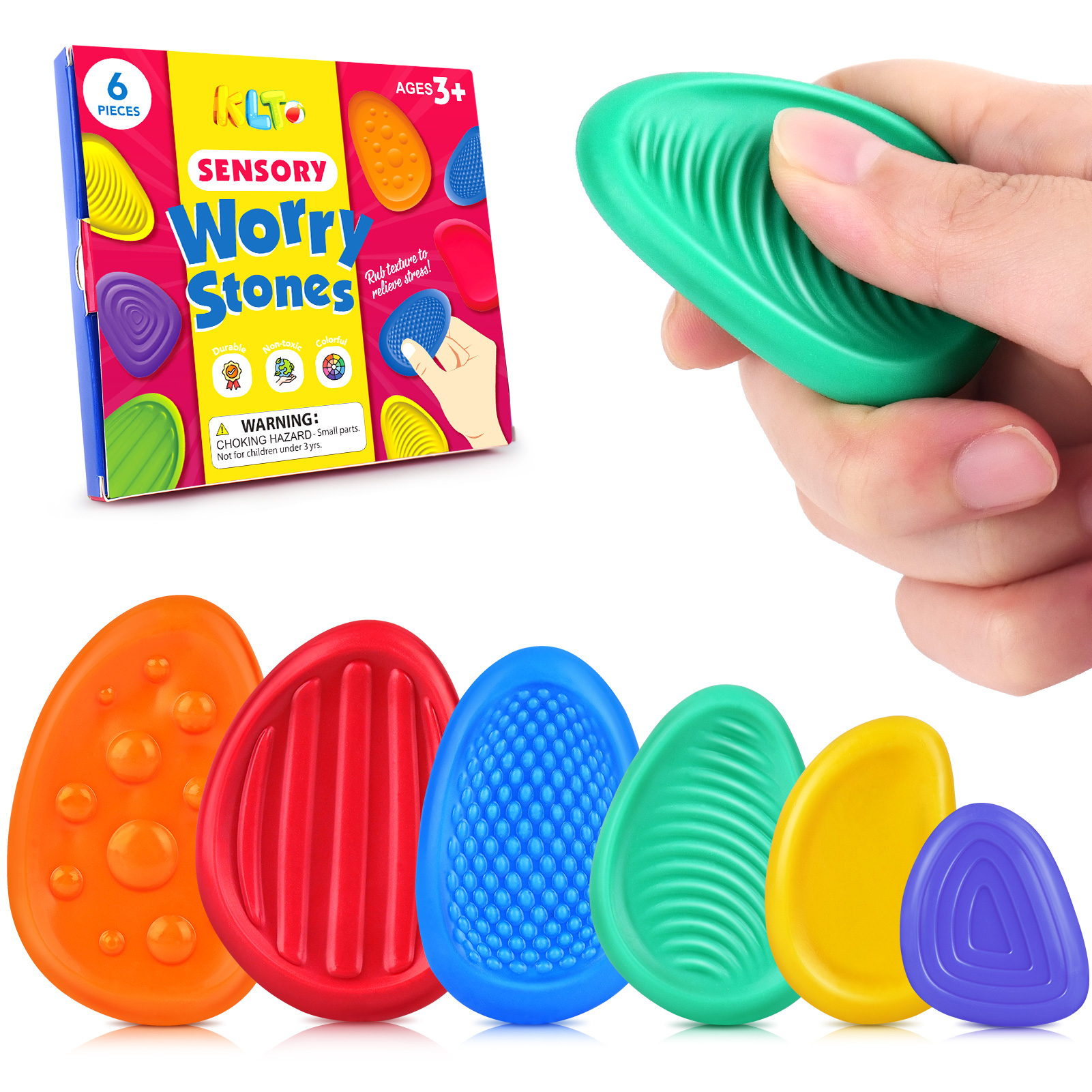 6 Stück Sensorische Zappelspielzeuge – Fruchtform Aus Silikon Für Autistische Kinder & Stressabbau
