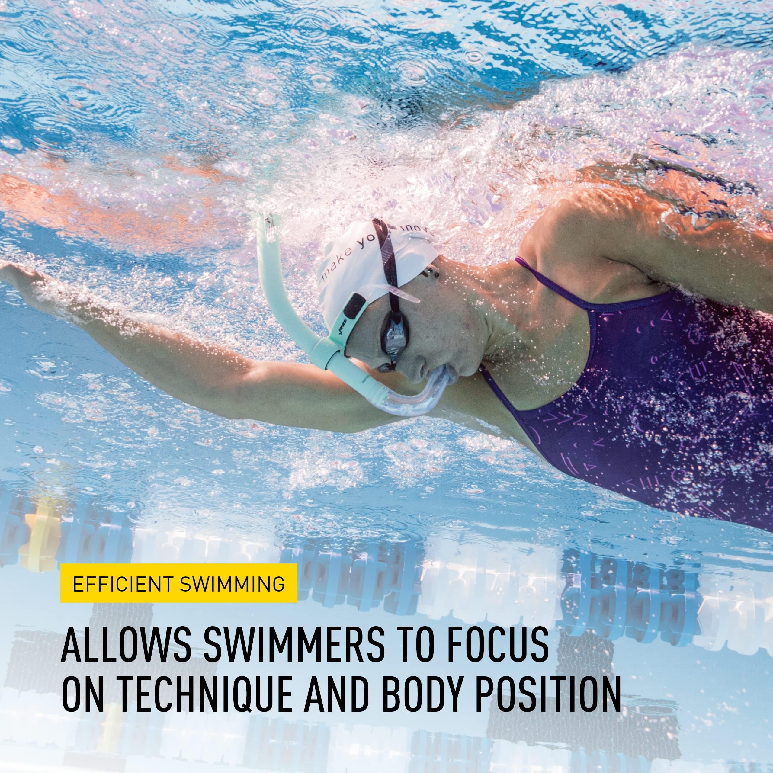 FINIS Glide Center-Mount Swim Snorkel for Adults - Adjustable Fit - Technique & Endurance Training