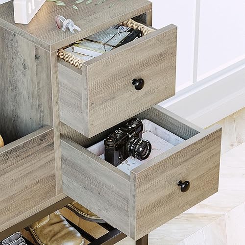 Miniatura 5 de IRONCK Banco de almacenamiento banco de zapatos de entrada con espacio de almacenamiento abatible y 2 cajones con capacidad para hasta 330 libras