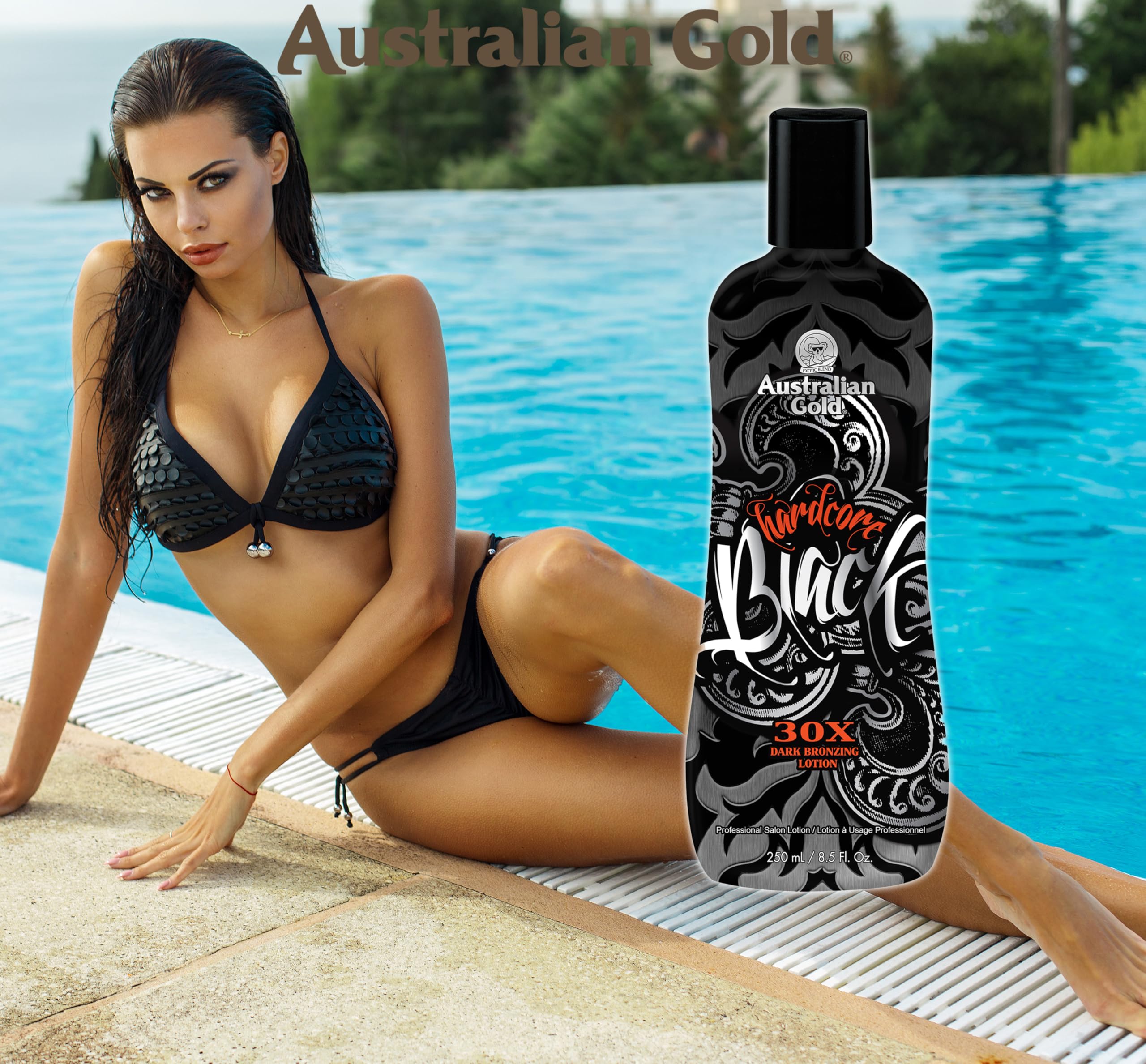 Australian Gold Hardcore Black 30x Lozione abbronzante, 250 ml
