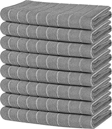 AIDEA Toallas de cocina de microfibra, paquete de 8, 15 x 25 pulgadas, súper suaves y absorbentes, paños de microfibra multiusos para el hogar,