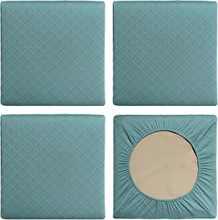 Arden Elastic Cushion Cover, Seat Cushion, 4-Pack, Peacock Blue Green