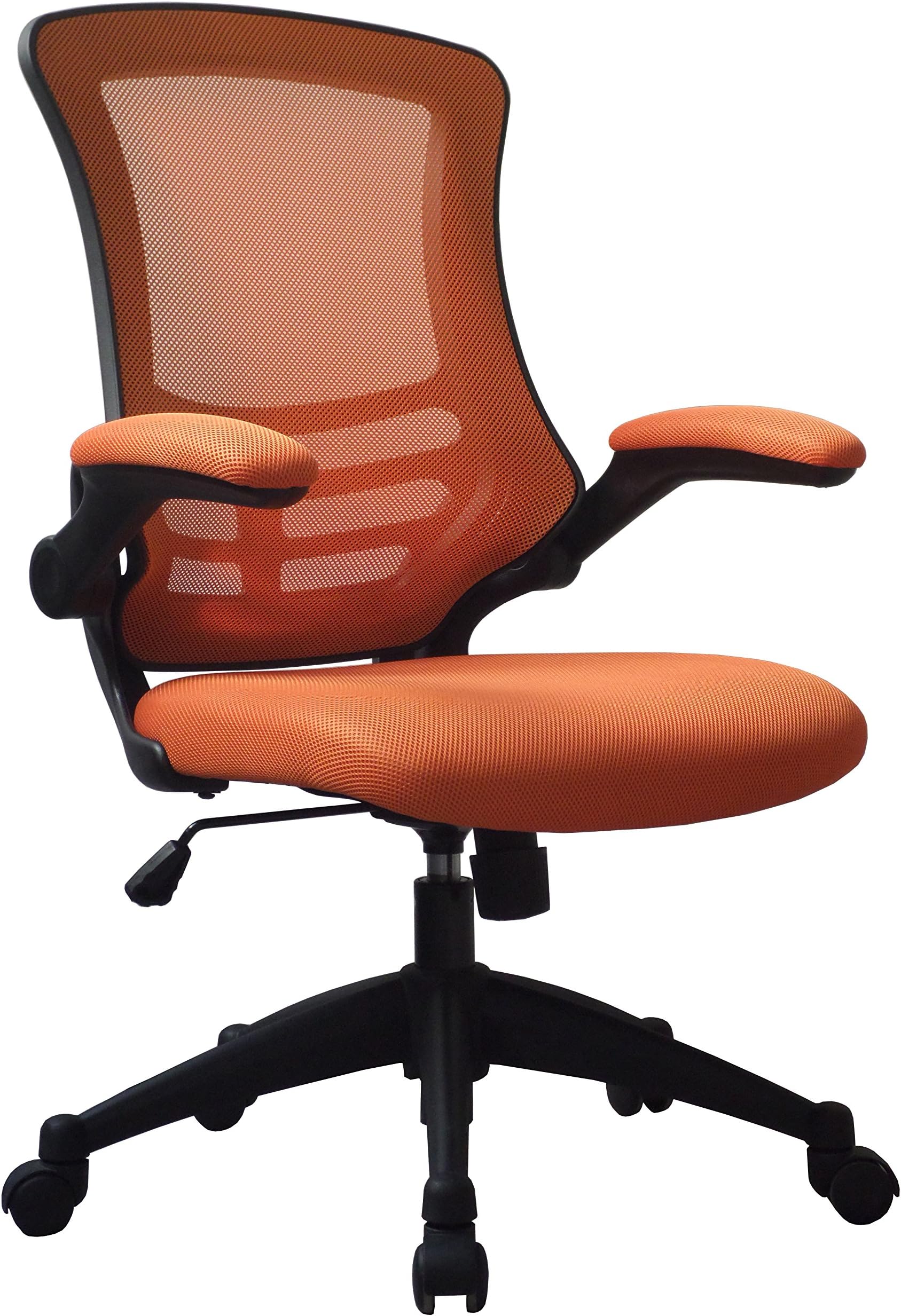Furniture Luna Mesh Chair with Folding Arms - Orange