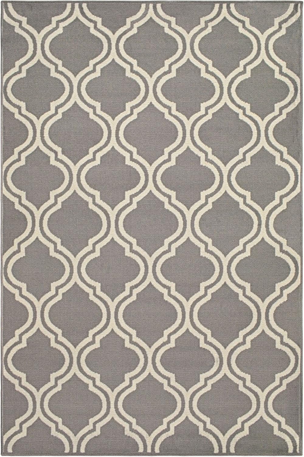Modern Trellis Casual Geometric Ultra-Soft Indoor Area Rug or Runner, with Jute Backing, Anti-Static, for Entryway, Living Room, Kitchen, Bedroom, 3' x 5', Gray