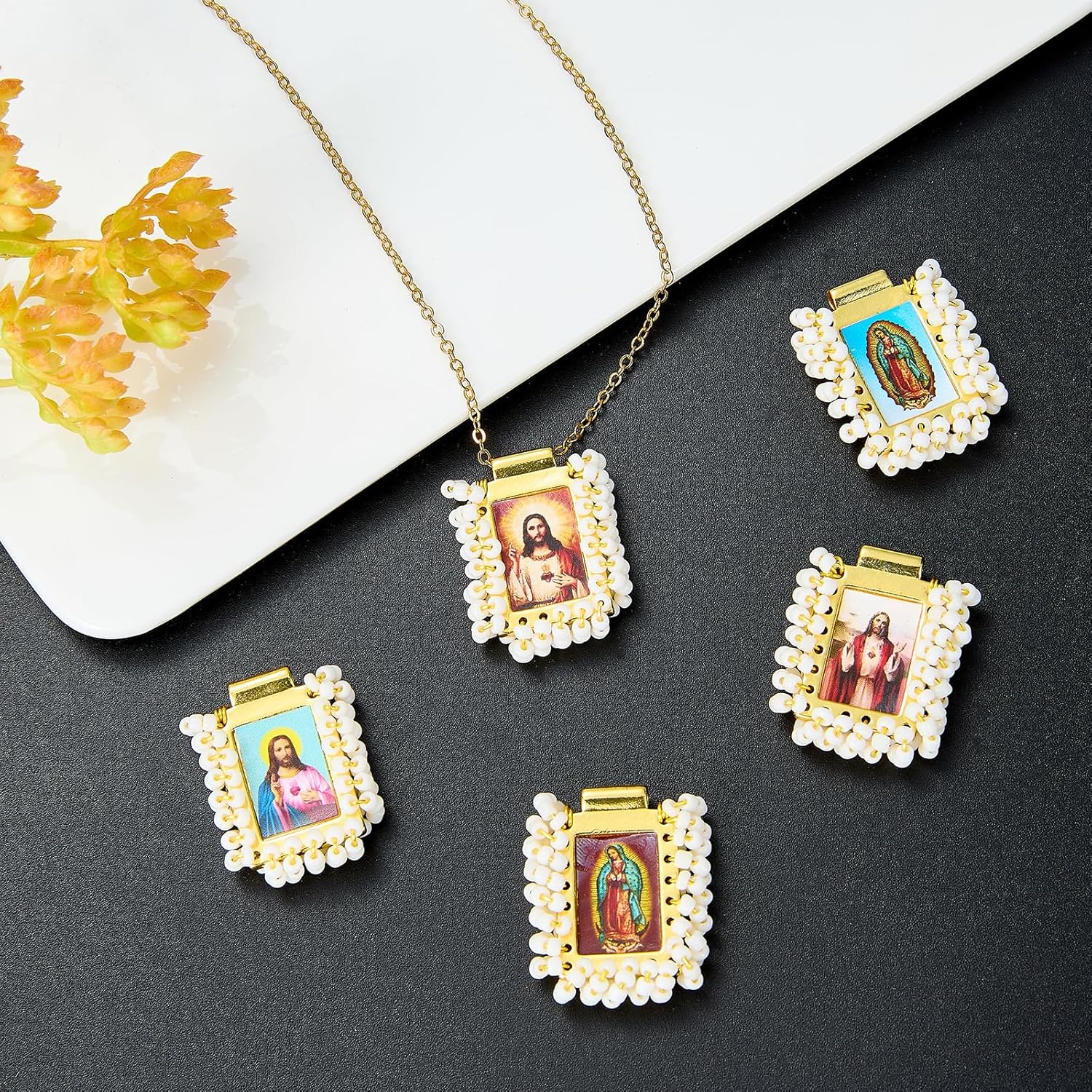5 Pcs Catholic Charms Virgin Mary Charms for Bracelets with Fantastic Saints Pendants Rosary Pendants for Necklace Bracelet DIY Supplies - Image 6