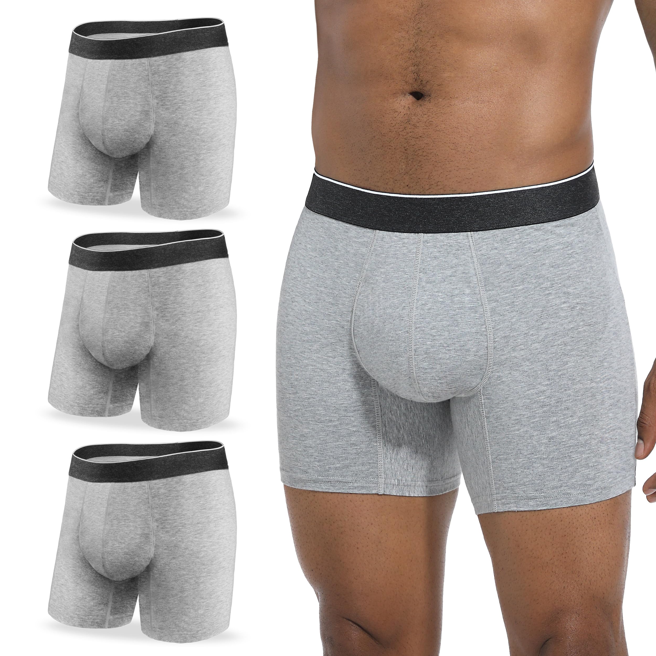 Incontinence Underwear for Men 3.0 oz Protective Boxer Briefs 3 Pack L
