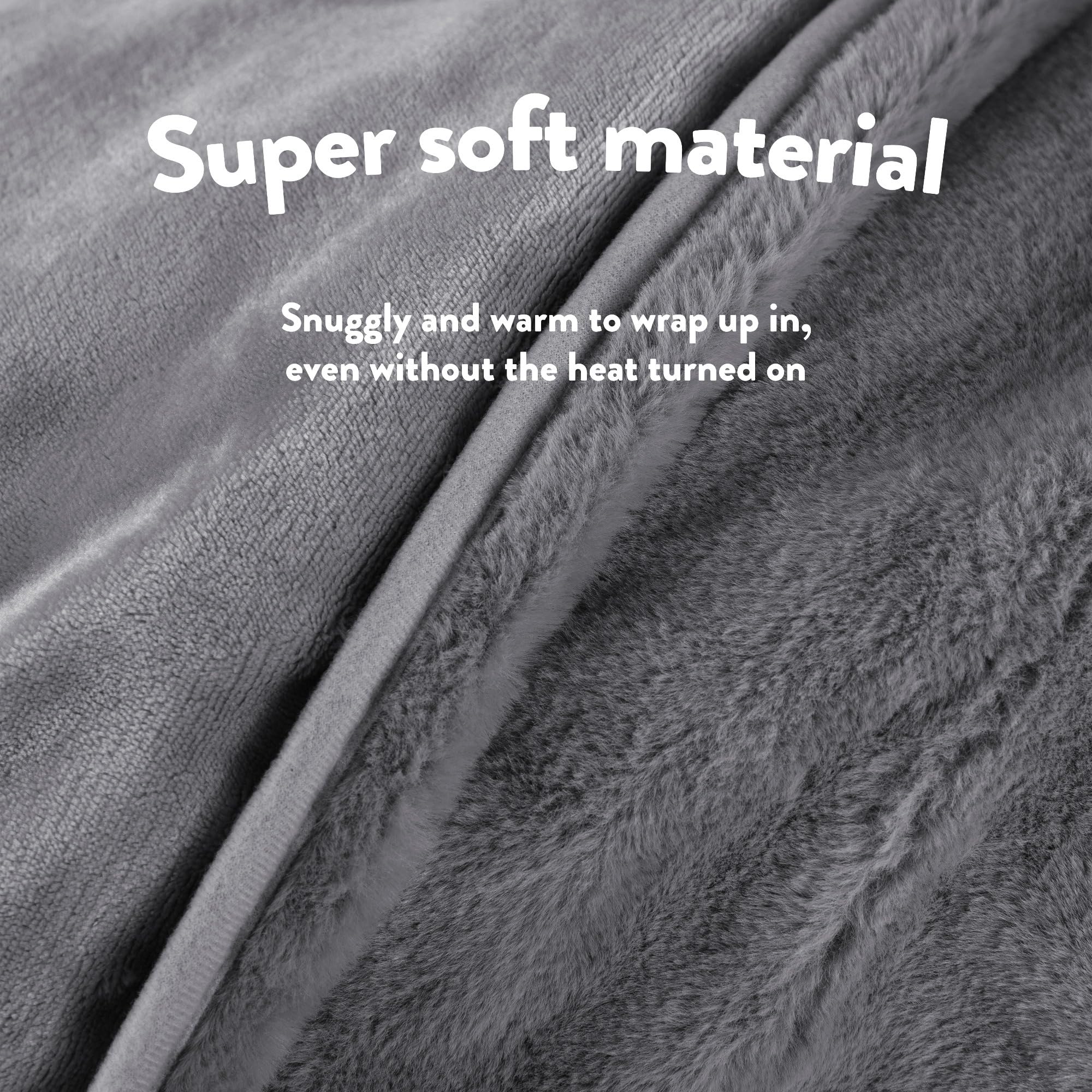 Slumberdown Elegantly Warm Heated Throw Blanket - Large Electric Blanket  for Bed, Sofas u0026 Settees, Fleece Blanket with 10-Heat Settings u0026 Hourly  Timer - Cosy u0026 Snuggly, Washable, Dark Grey (130 x