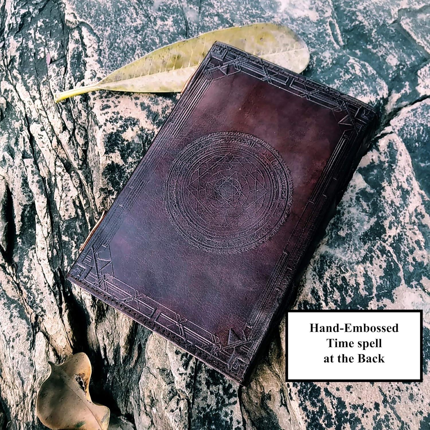 DOCTOR STRANGE Eye of Agamotto embossed Handmade Stone Leather Journal Art Sketchbook Travel diary with Vintage lock Latch