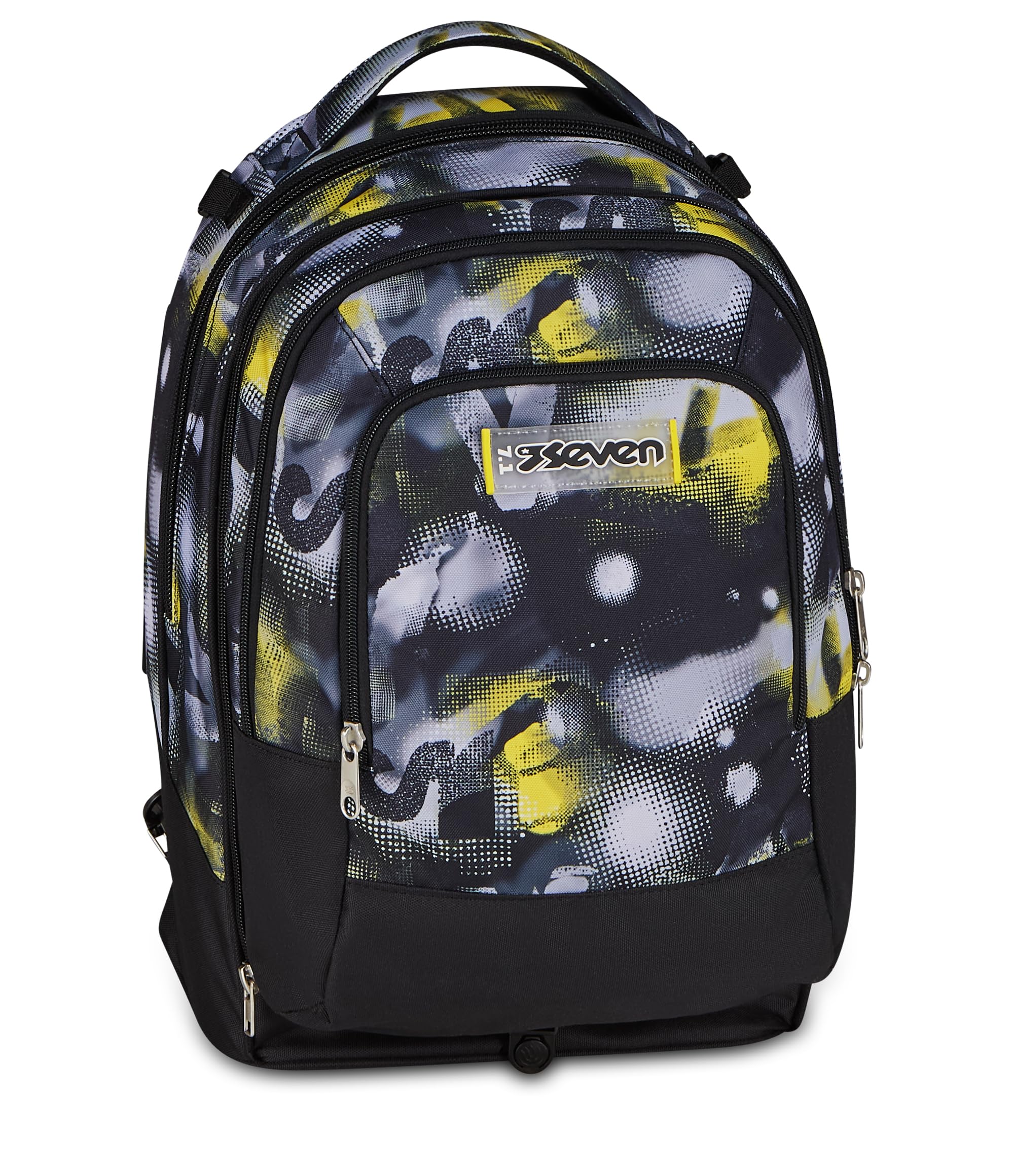 Seven Trolley Scuola Jack 8 Ruote Detach GOLDEN PAINT, Grigio, 43 L, Scomponibile, Zainetto staccabile, 4 in 1, Cross-over System, Tasche multifunzione, Scuola elementare e media, Bambini, Ragazzi