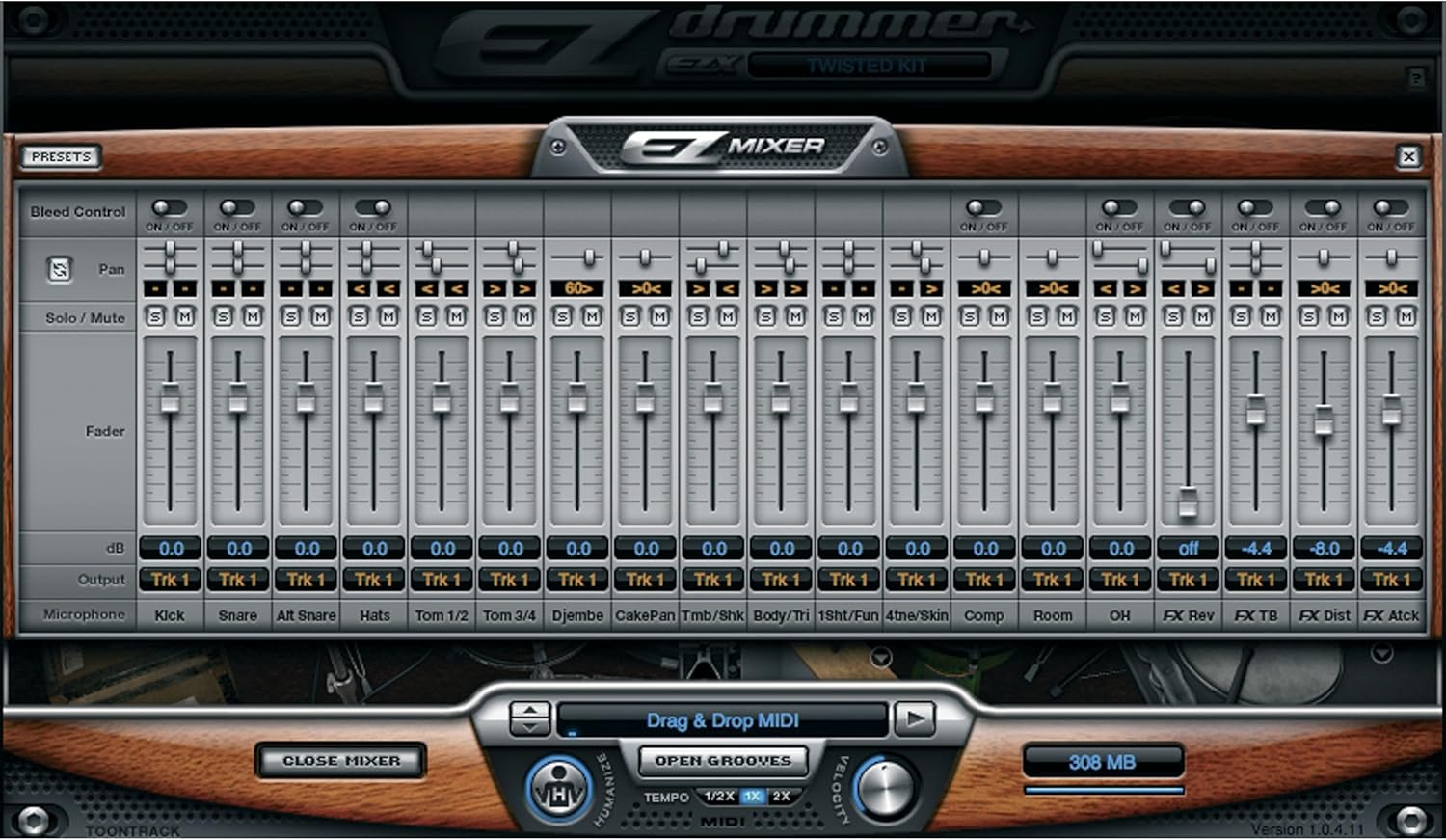 Toontrack Twisted Kit EZX Expansion Pack Software for EZdrummer – Sampled by Michael Blair – Expansive MIDI Library – Includes Download Key : Musical Instruments