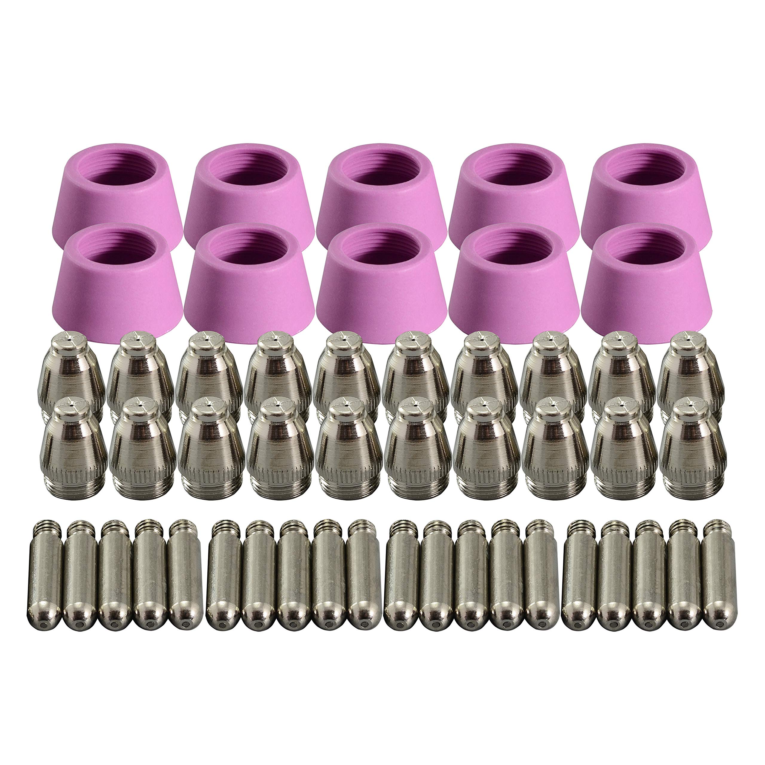 RIVERWELD SG-55 AG-60 Boquilla de Punta de Electrodo de Plasma 1,0mm 50Amp Corte Consumible Accesorio 50pcs