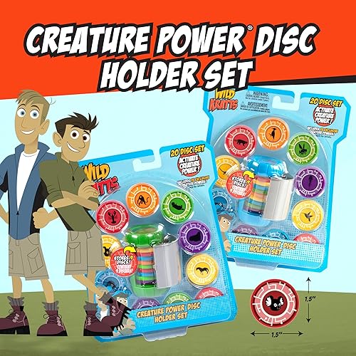 Miniatura 2 de Wild Kratts Juguetes de criaturas en discos poderosos con base para discos, 20 discos – Chris Kratt