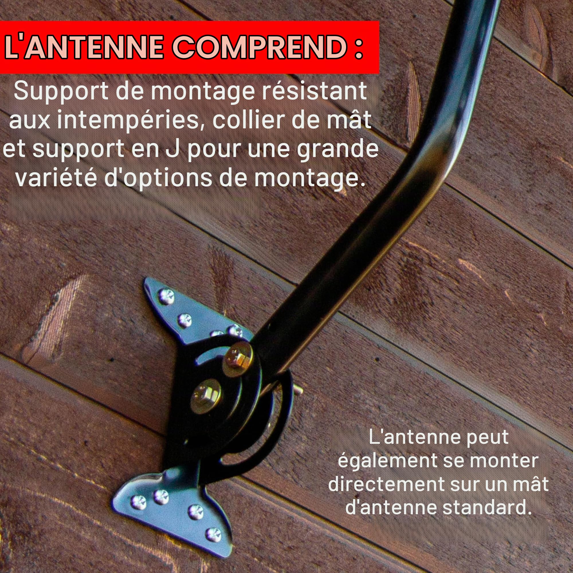 GE Antenne TV numérique d'extérieur HD Longue portée, Prend en Charge 4K 1080P HD Smart TV VHF UHF, Support J Inclus pour Grenier ou extérieur, résistante aux intempéries, 29884