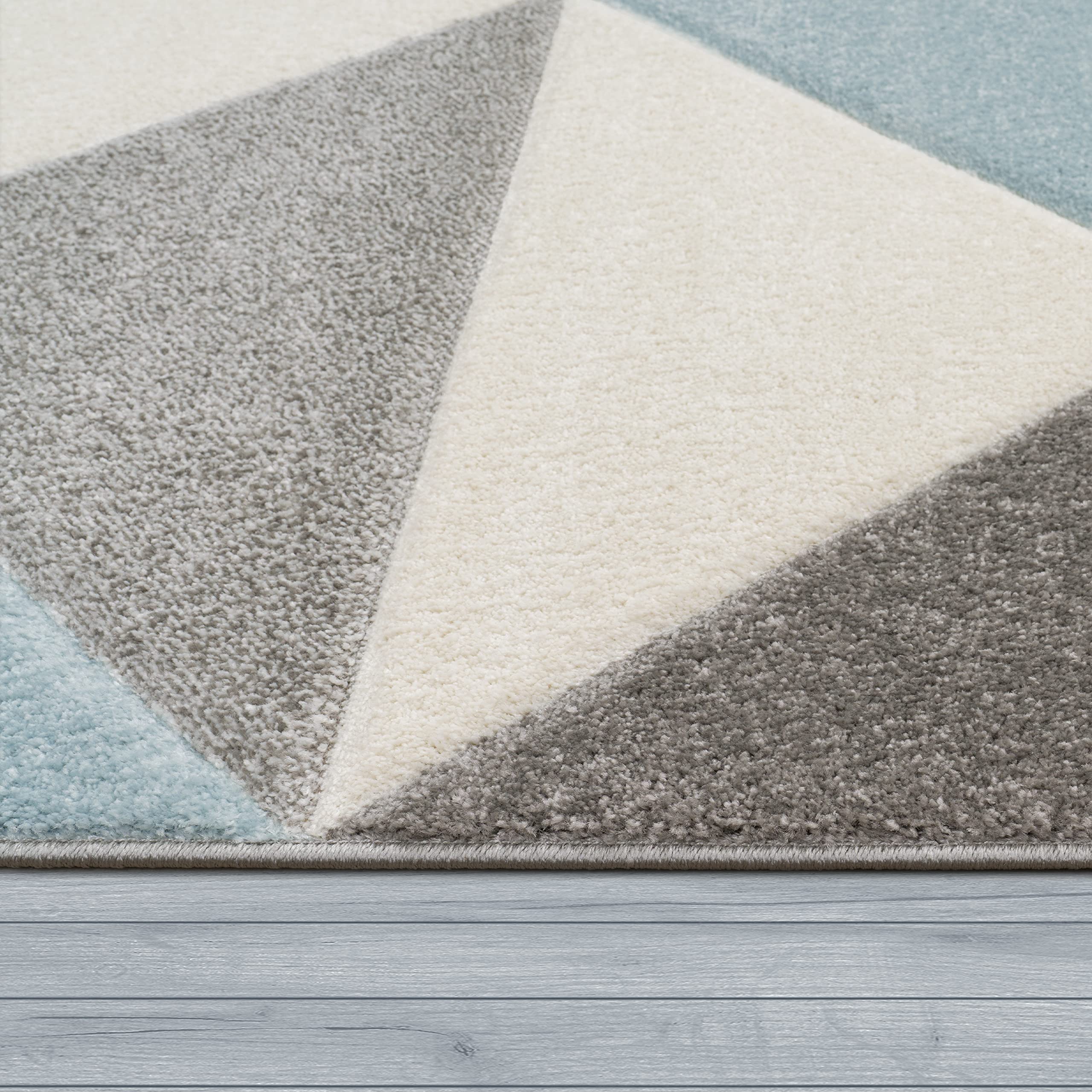 Paco Home Tapis De Salon Motif Losanges 3D 160x230 Cm – Tons Pastel Et Poils Ras (12 Mm) – Robuste