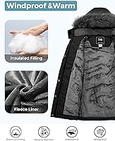 Vista 4 de ZSHOW Abrigo de invierno para niña, resistente al agua, parka larga, cálida y acolchada