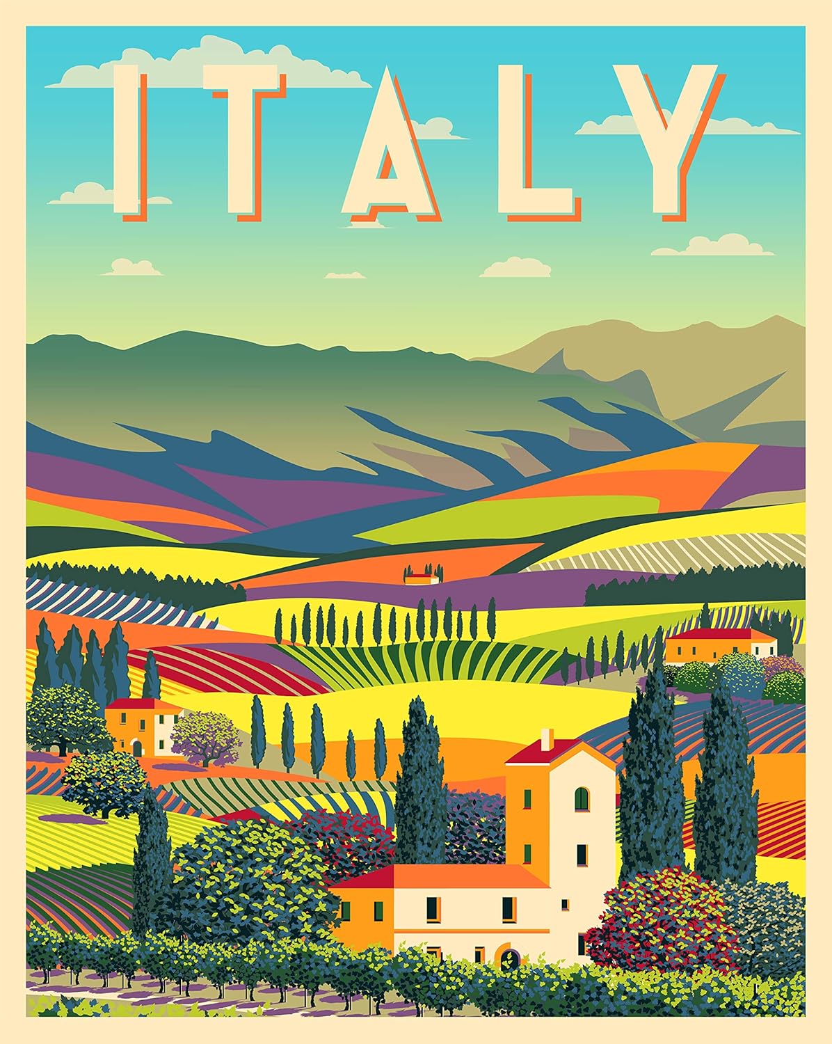 Kraftistry Paint by Number Italy DIY Paint by Numbers for