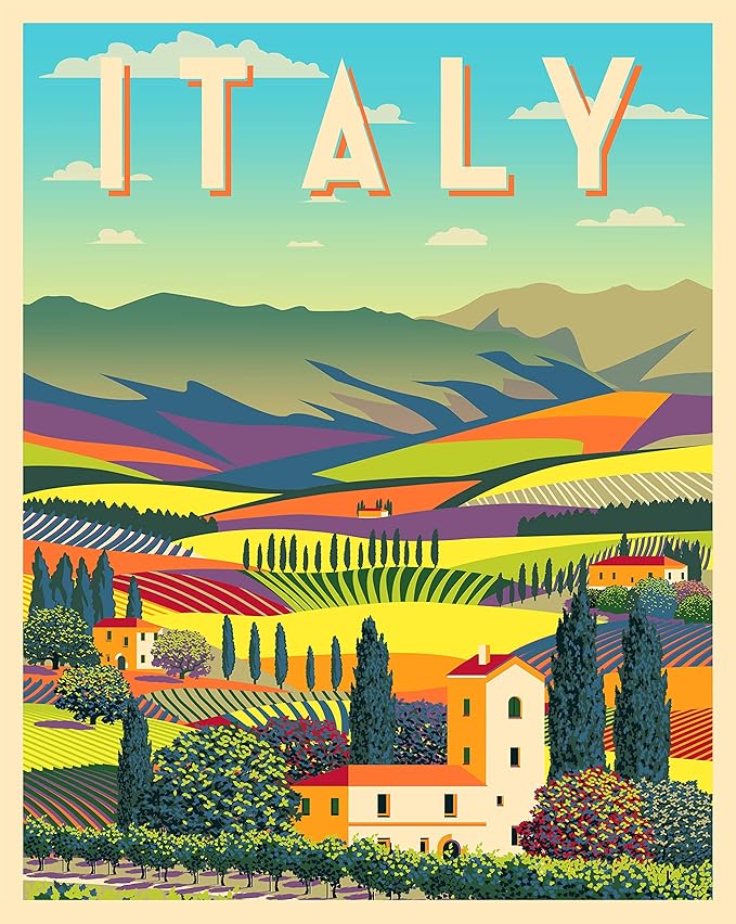 Kraftistry Paint by Number Italy DIY Paint by Numbers for Adults with Framed