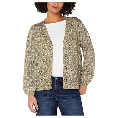 Liverpool Los Angeles Long Sleeve Button Front Cardigan Sweater Women