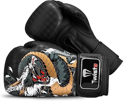 Twisto Boxing Gloves S6 - Pro Training & Sparring, Maya Hide Leather, Muay Thai, MMA, Kickboxing, Men, Women, Adults, Heavy Punching Bag, Focus Mitts, Pads, Gym Workout, 10oz 12oz 14oz 16oz