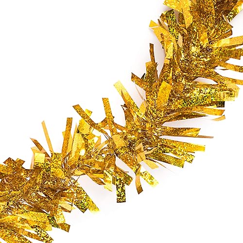 Miniatura 7 de Anderson's Guirnalda iridiscente con brillantina, color rojo, 4 pulgadas de ancho x 25 pies de largo, decoraciones flotantes para remolque o carrito