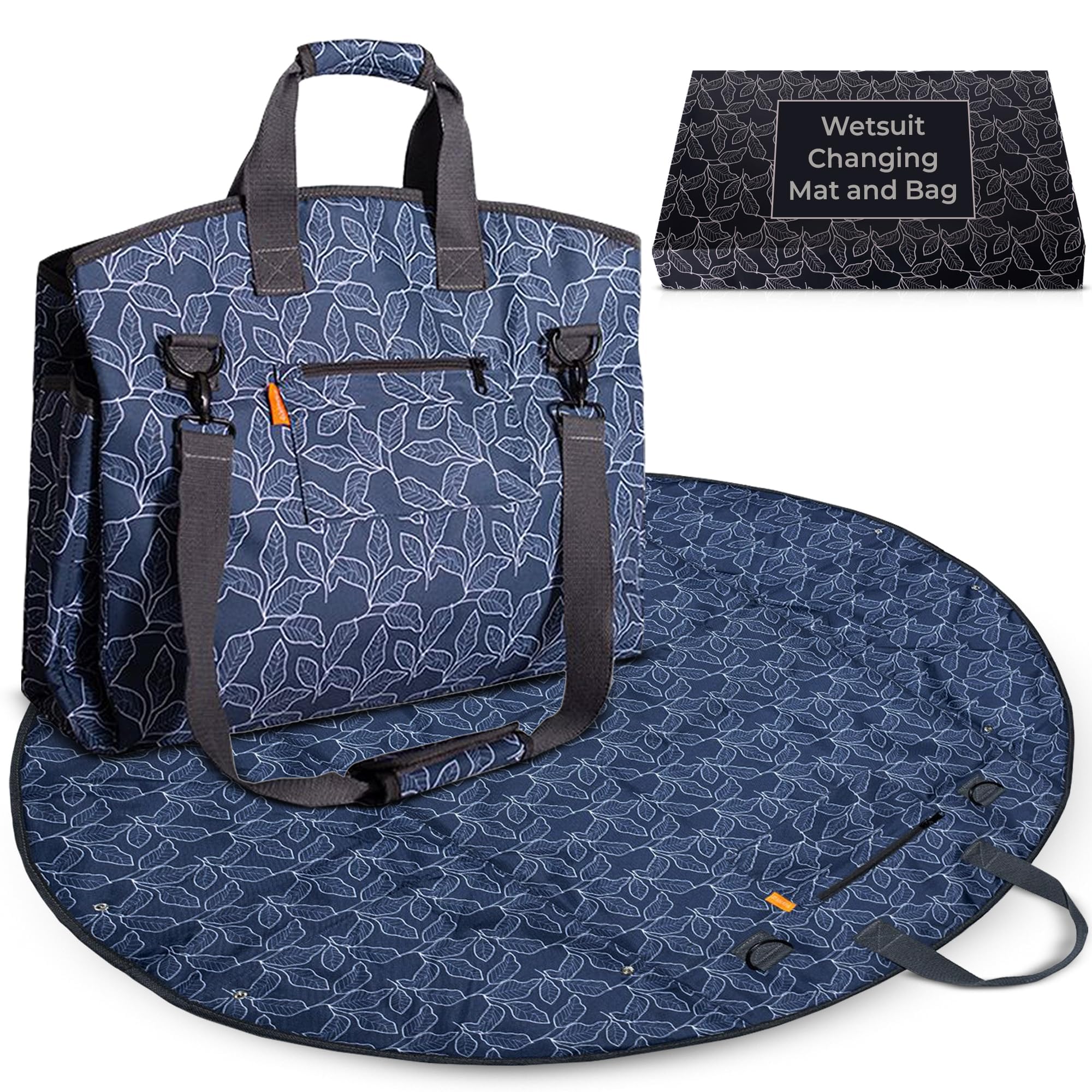 Wetsuit Changing Mat Bag Waterproof Foldable Dry Bag with Shoulder Strap for Surfing Swimming Beach Outdoor Sports (Blue)