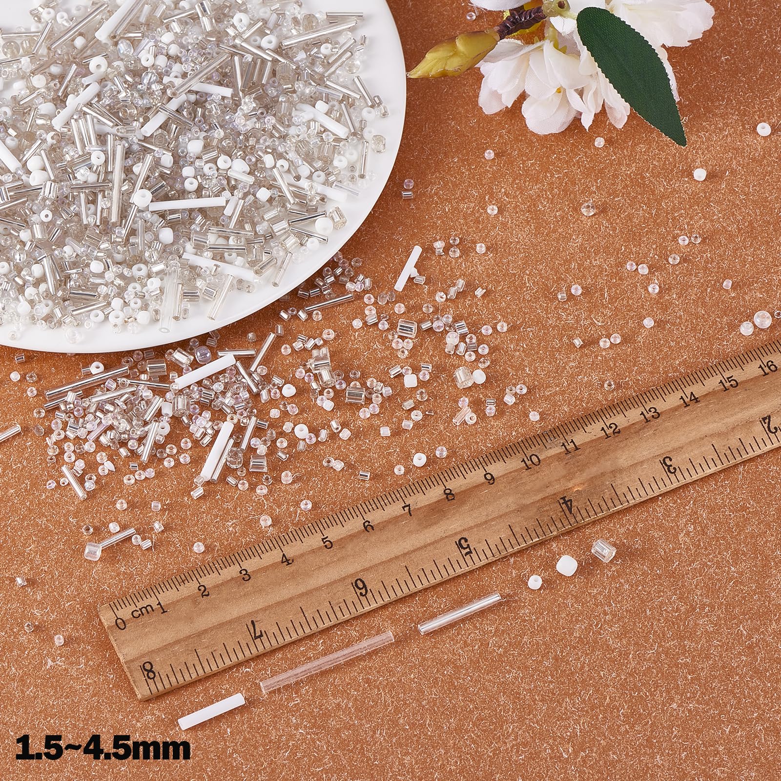 BEEFLYING 1 Pack Assorted Glass Seed and Bugle Beads 1.5-4.5mm for Jewelry Making - Image 2