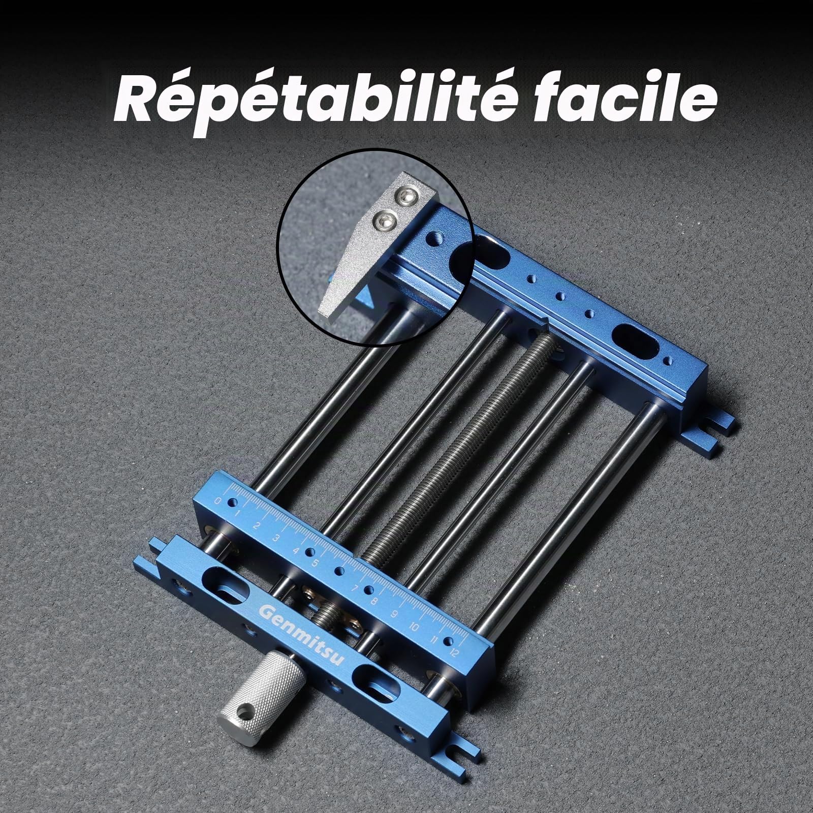 Genmitsu Pince d'étau d'établi en aluminium, pince de défonceuse CNC de haute précision pour projet de travail du bois et du travail des métaux de forme unique, taille 23,8 x 16,8 x 4,1 cm, plage de