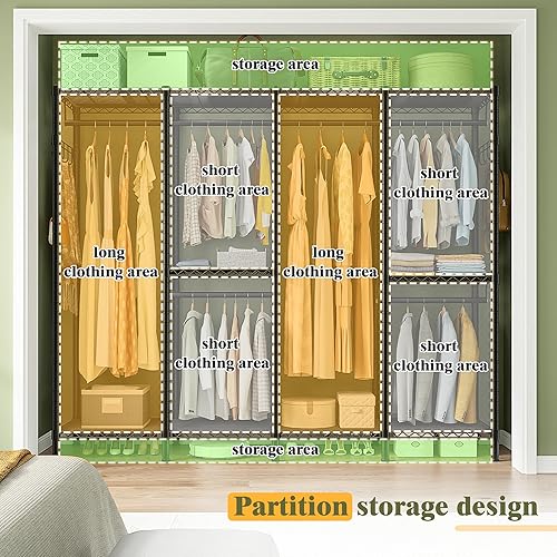 Miniatura 5 de Raybee Perchero de ropa resistente para colgar ropa de 910 libras, perchero de metal resistente, perchero independiente para armario, 75 pulgadas de