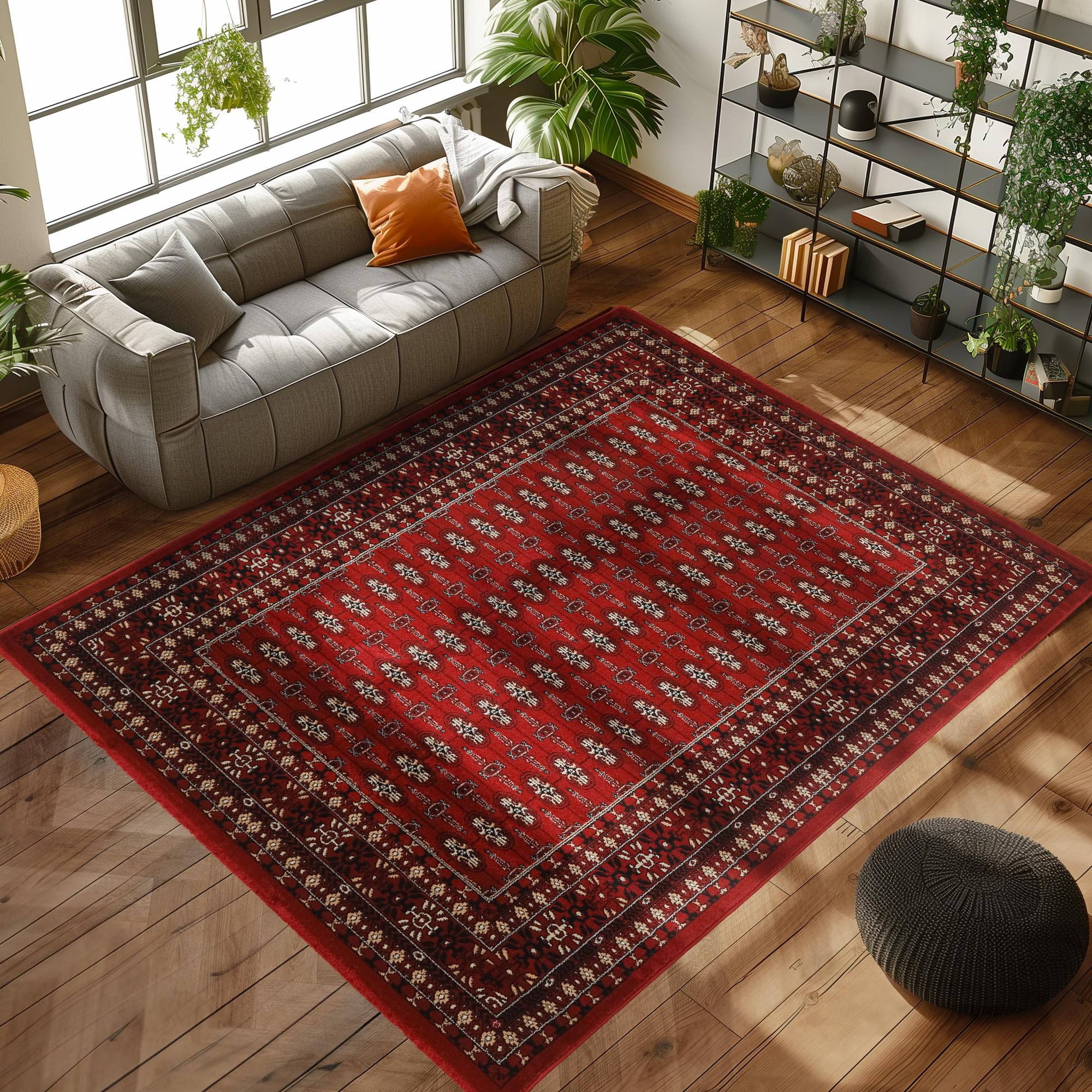Kurzflor Orientalischer Teppich Wohnzimmer, Esszimmer, Schlafzimmer, Vintage Teppich Läufer Flur Weich & Soft Carpet Orient