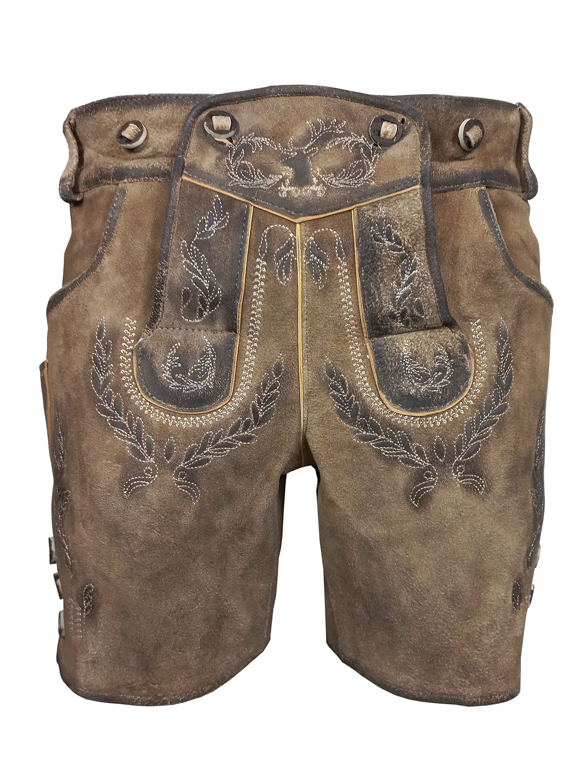 Damen Trachten Lederhose Kurz mit Träger, J