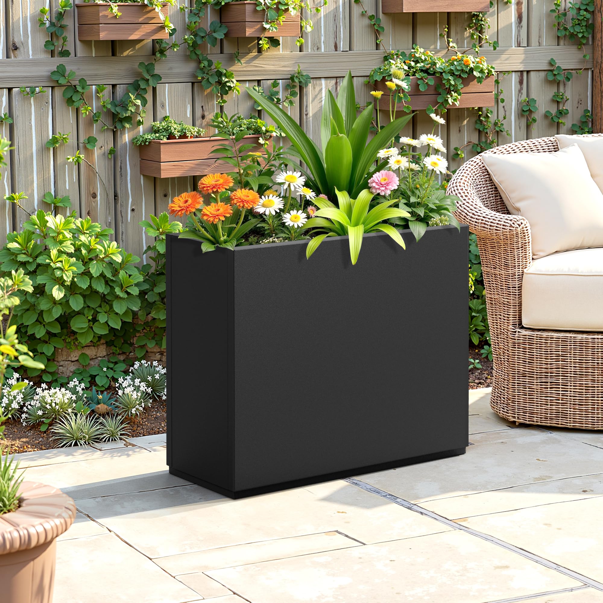 Snapklik.com : FENCY Metal Planter Box, Large Rectangular Planters For ...