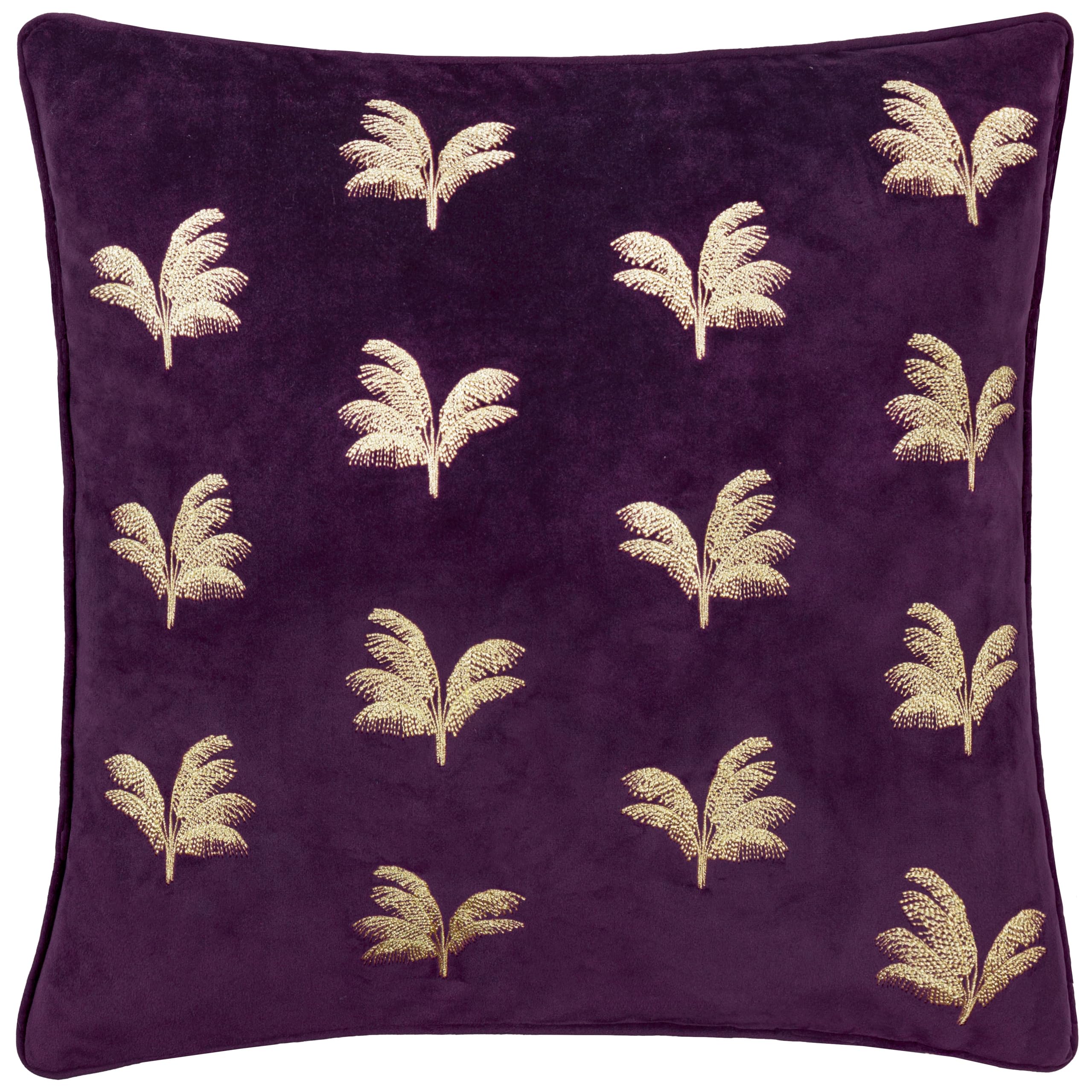 Paoletti Guilded Palms Embroidered Feather Rich Cushion from B&Q