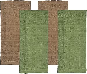 Amazon.com: Petal Cliff Set of 4, 100% Cotton 2 Green, 2 Brown Window ...
