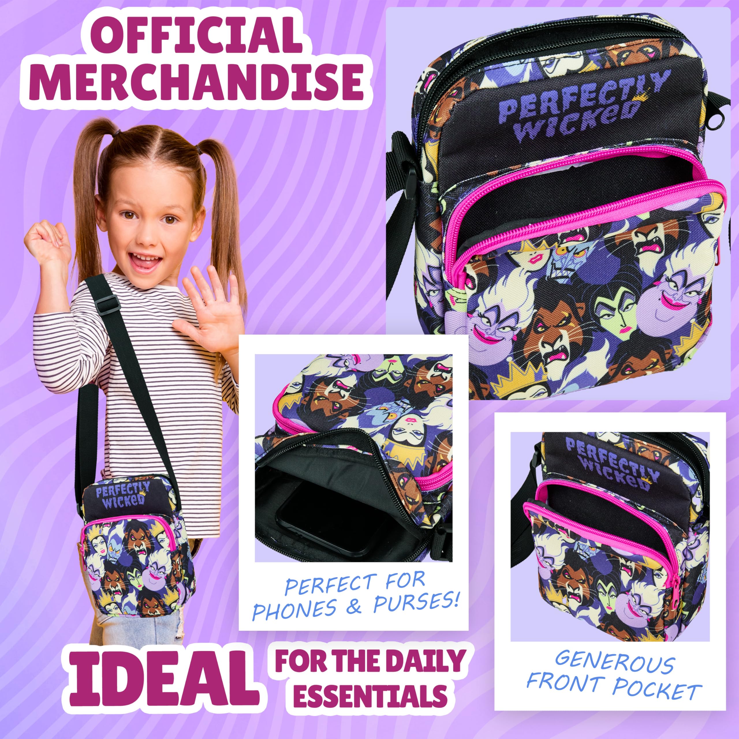 Disney Stitch Sac Bandoulière Fille et Ado Sac à Main avec Sangle Réglable Shopping Sorties et Vacances Cadeau Fille