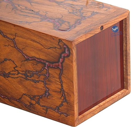 Miniatura 5 de Lichtenberg - Urna con diseño de figura Caja de urna de palisandro para cenizas Caja de urna de madera Urnas de cremación de madera para hombres