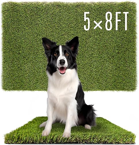 Miniatura 11 de Sunturf Hierba falsa para perros, tapetes de césped artificial para entrenamiento de cachorros, almohadillas extragrandes para perros, 6.5 x 13