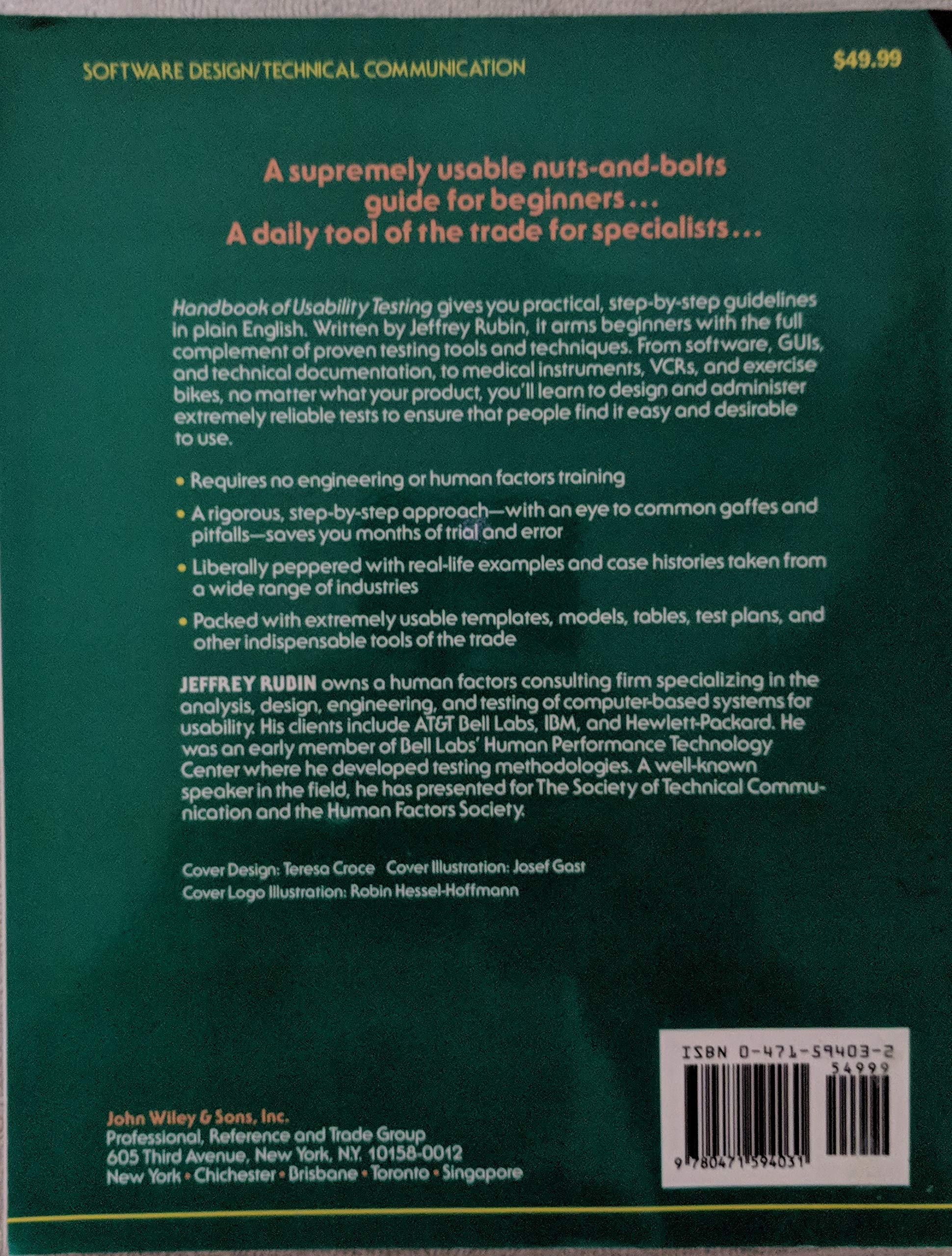 Handbook of Usability Testing: How to Plan, Design, and Conduct Effective Tests (Wiley Technical Communication Library)
