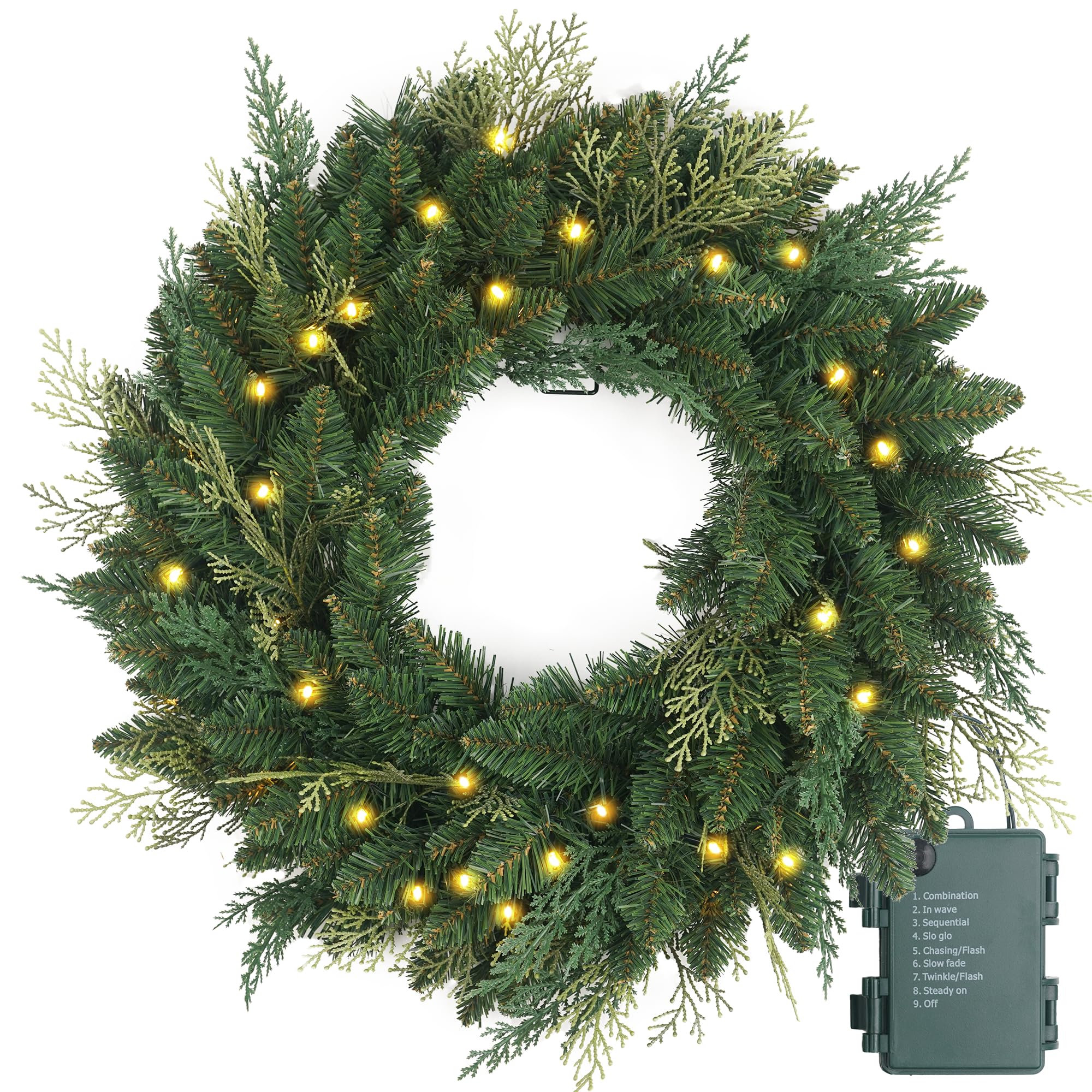 Amazon.com: Christmas Wreath Pre-lit 24 inch with 50 Led