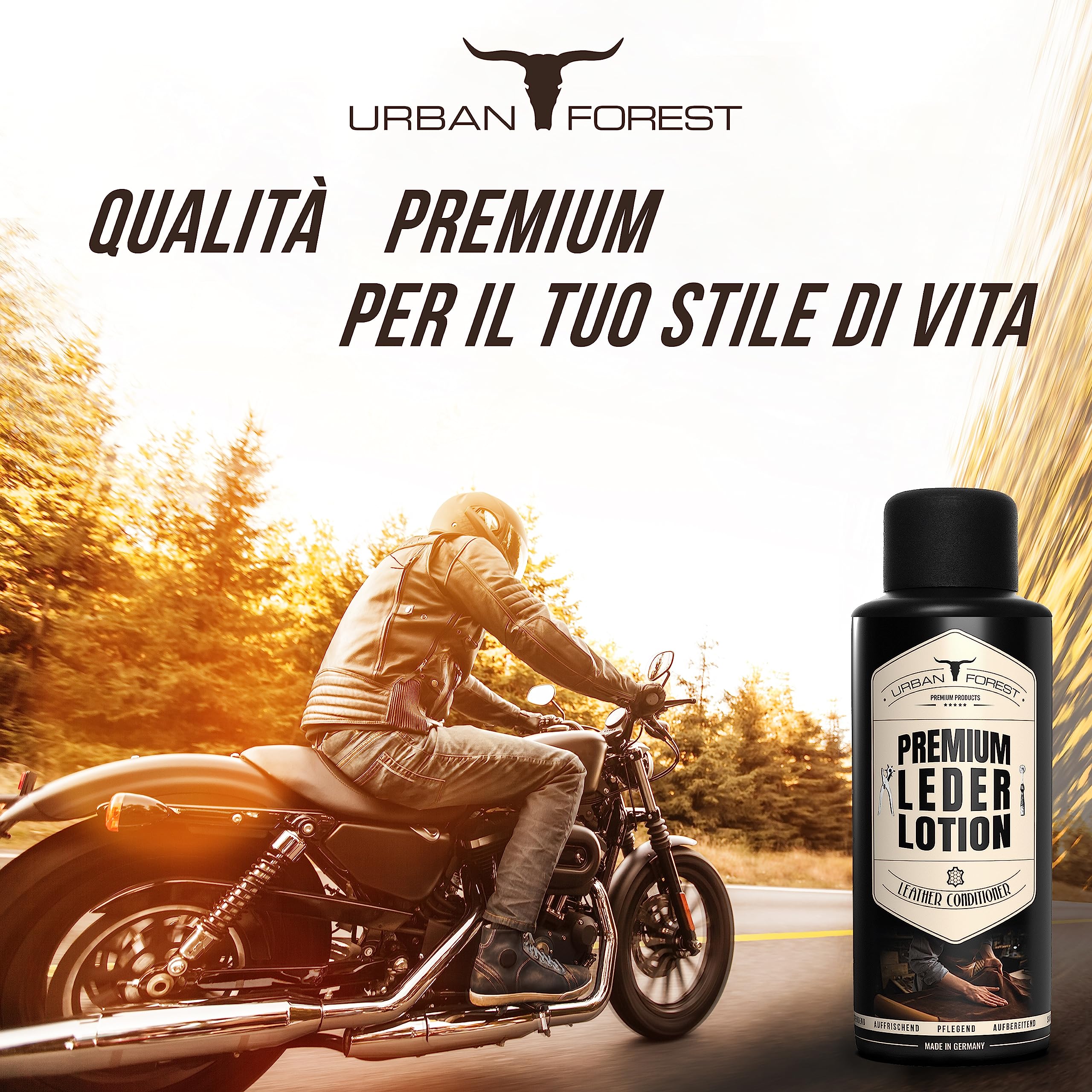URBAN FOREST Lozione per Pelle 500ml Detergente per tappezzeria per divani e sedili auto Cura Pelle per impregnazione