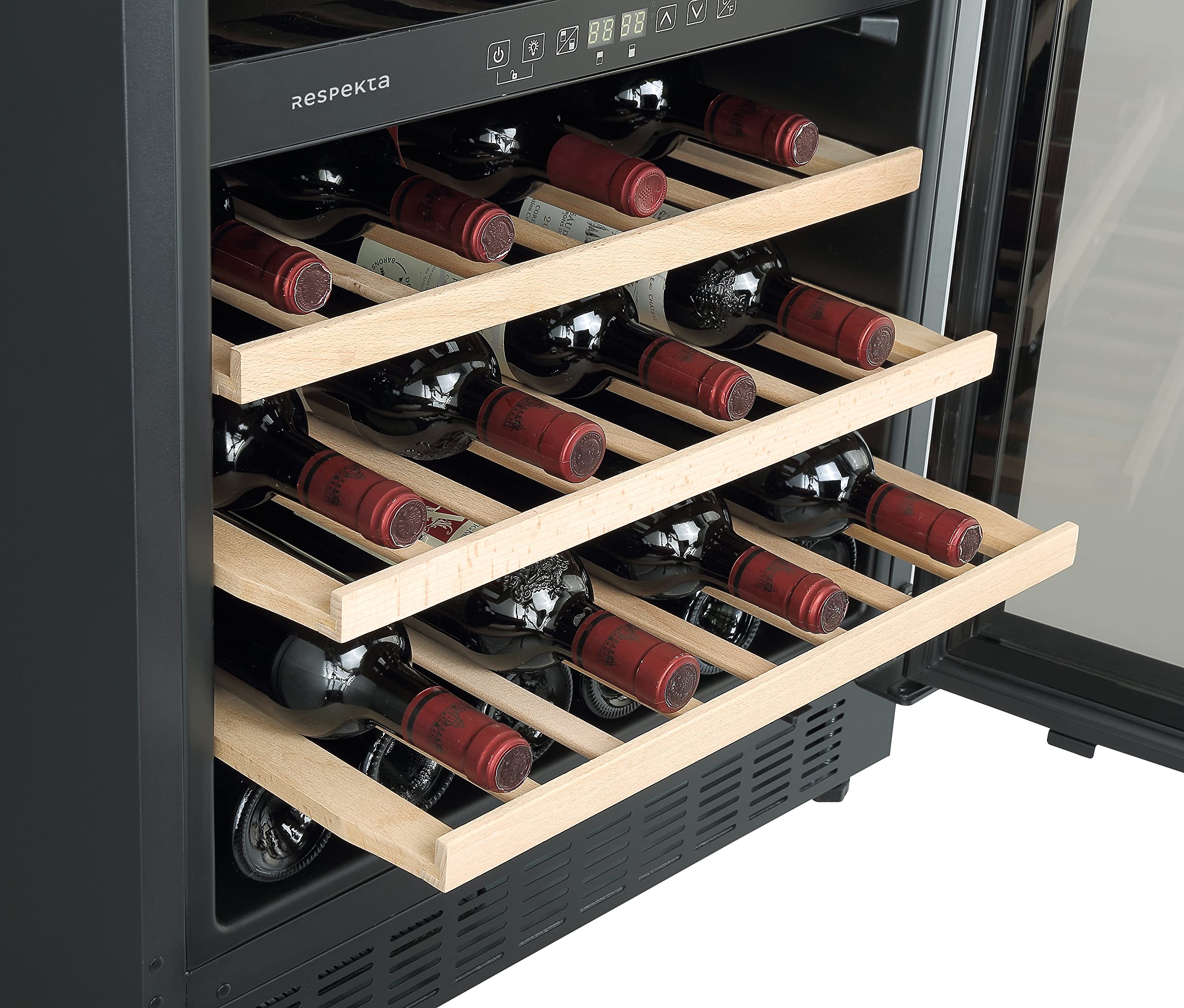 Respekta Unterbau-Weinkühlschrank 46 Flaschen 129 L 2 Temperaturzonen 5-22°C Touch Control LED