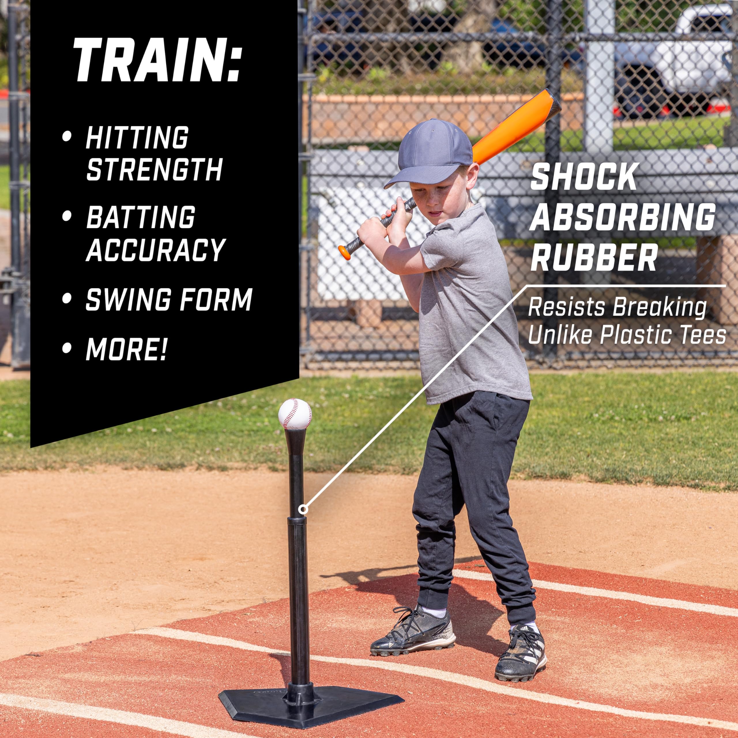 Franklin Sports MLB Support de frappe 3 positions noir à emporter