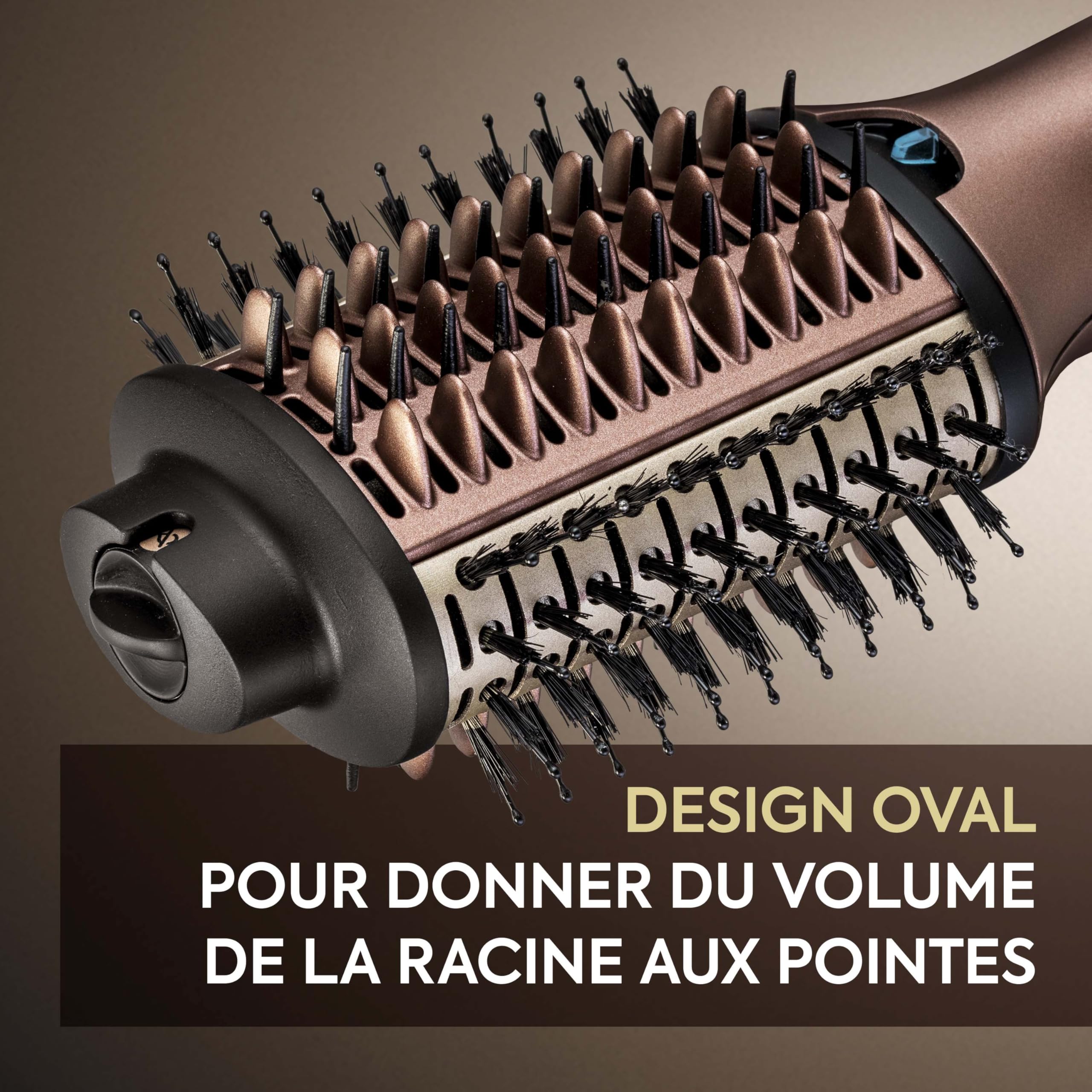 BaByliss Brosse soufflante Air Power Volume - Séchage et brushing, 2-in-1 - Sur cheveux secs ou mouillés, 3 réglages de température, Ionique & Céramique, Doré, AS95E