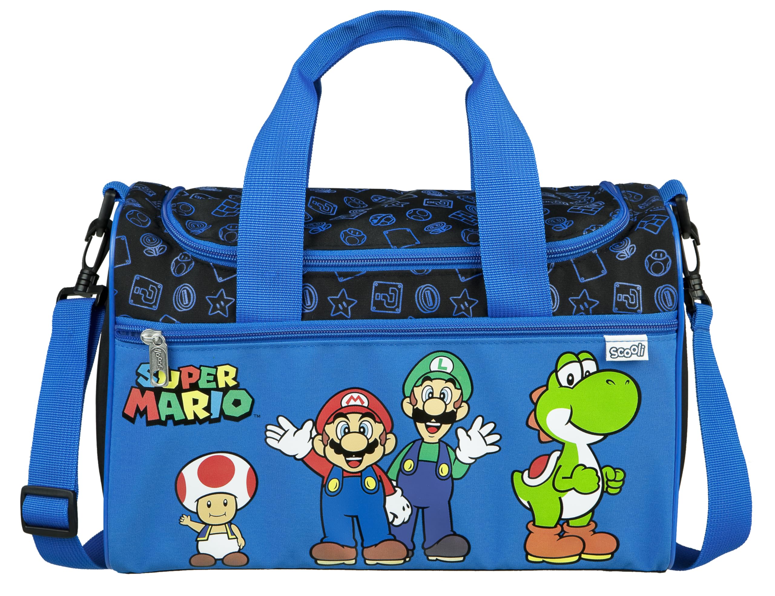 Scooli - Sports bag for children - 23 x 35 x 16 cm - Spacious main compartment - Adjustable shoulder strap - School accessories - Shoulder bag, blue, 23 x 35 x 16 cm, Children's sports bag