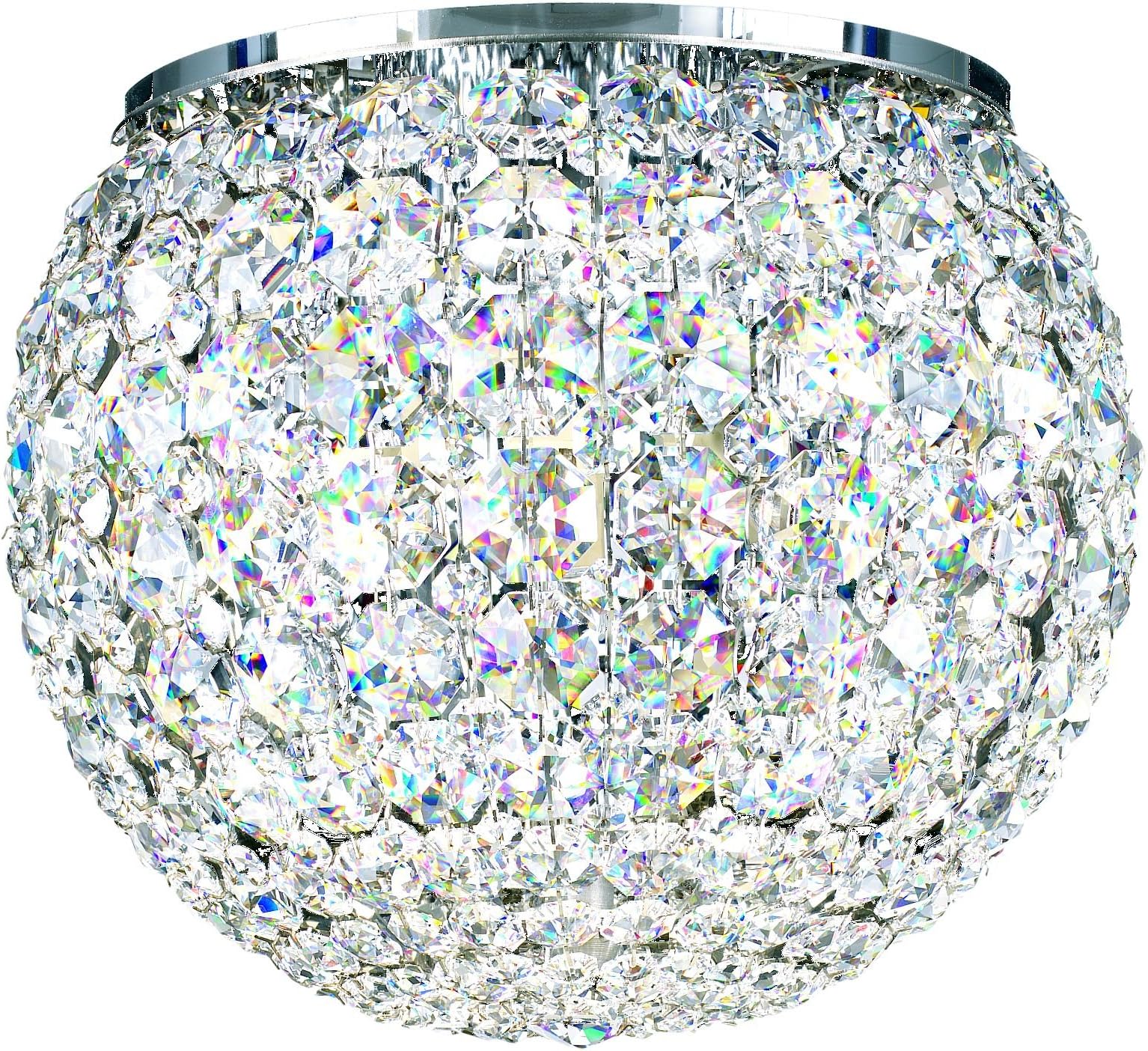 DVC1010A Swarovski Lighting Da Vinci Flush Mount Lighting Fixture, Stainless Steel