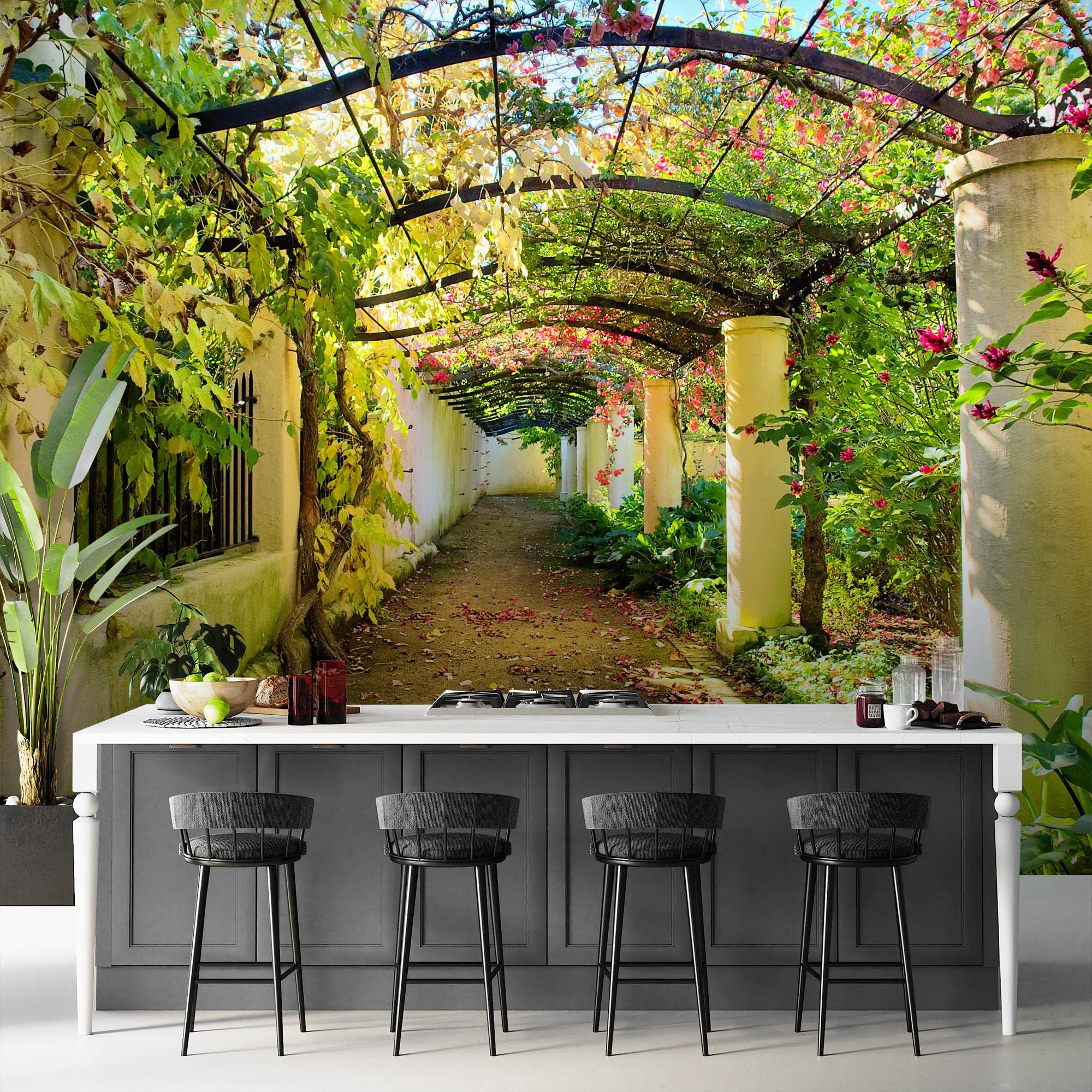 Runa Art Carta da parati fotografica 396 x 280 cm giardino Natura | Vello Decorazione Murale Soggiorno Camera Da Letto | Manifattura tedesca | verde 9003012a