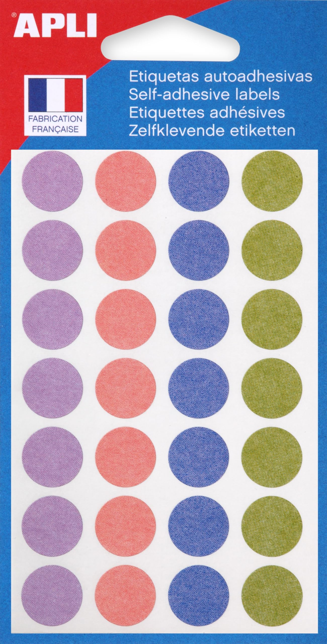 APLI 102149 Pack of 140 Pastel Dots 15 mm Diameter Assorted Colours